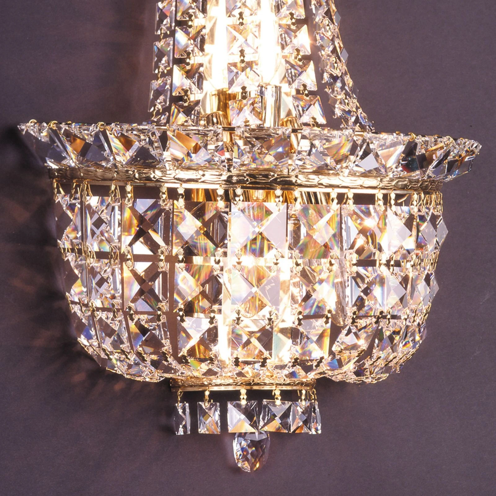 Zidna lampa Ambassador, sa 3 izvora svetla, pozlaćena 24-karatnim zlatom - 2