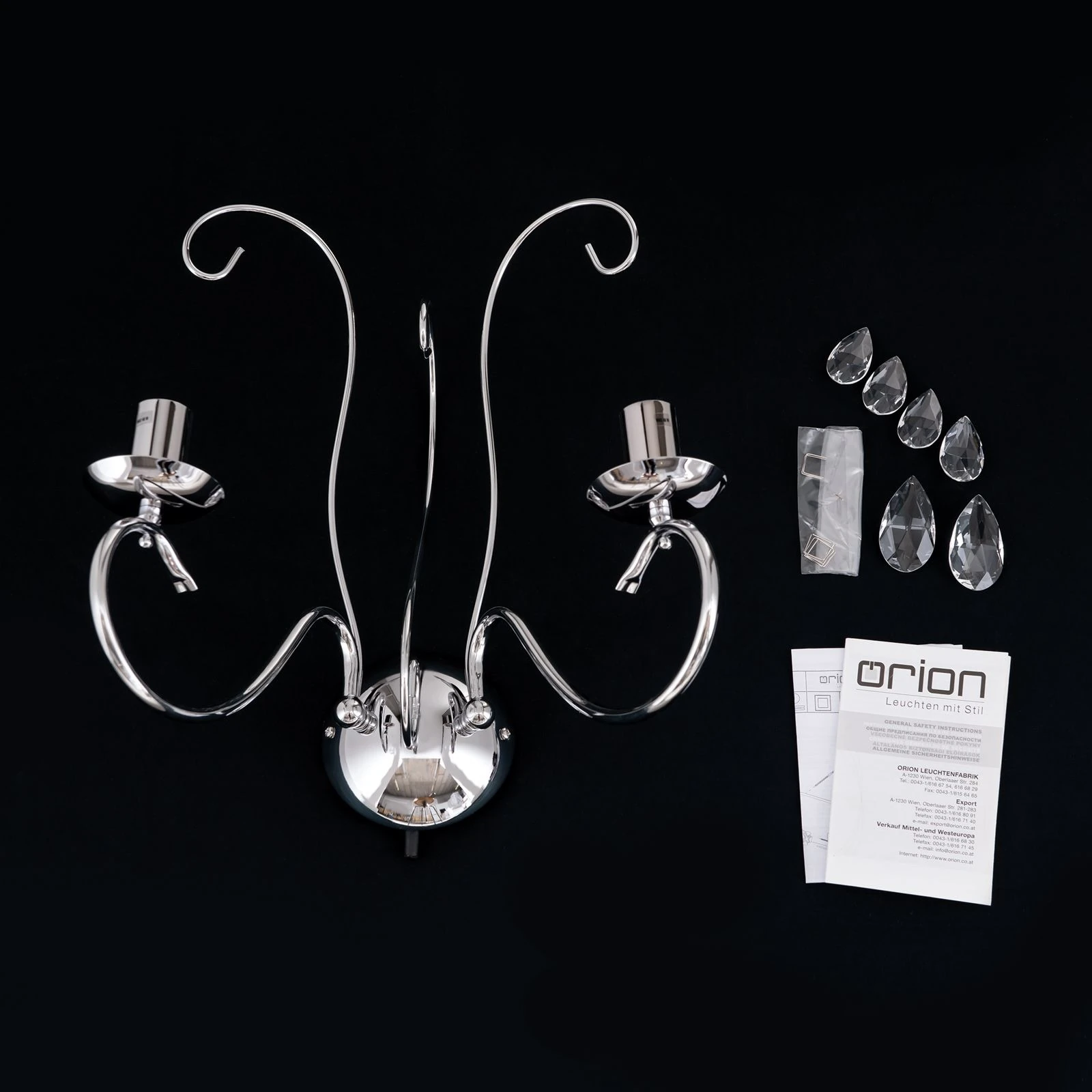 Zidna lampa ALESSIA, 2 izvora svetla, hromirana - 8