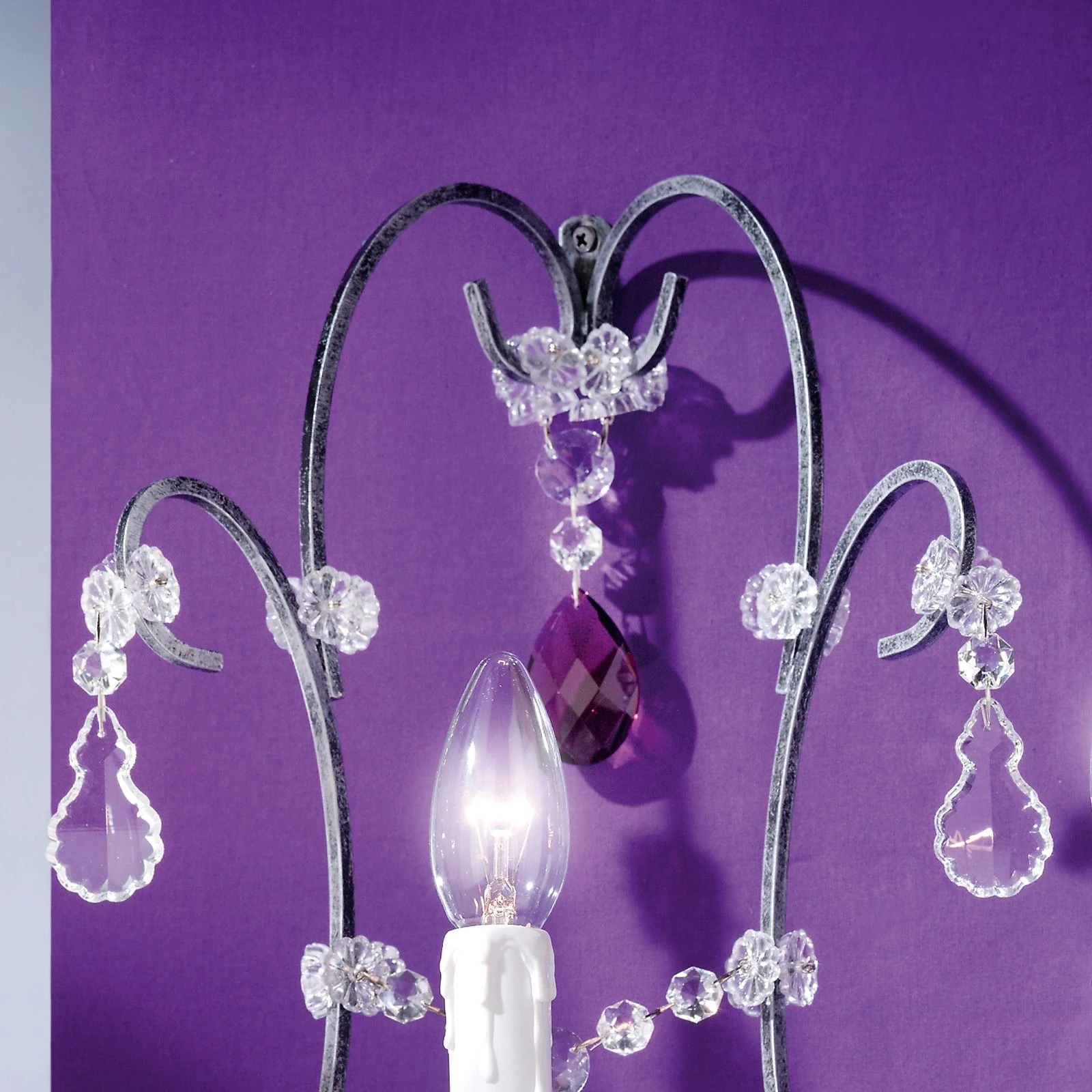 Zidna lampa VERONA, antik srebrna završna obrada, velika - 2