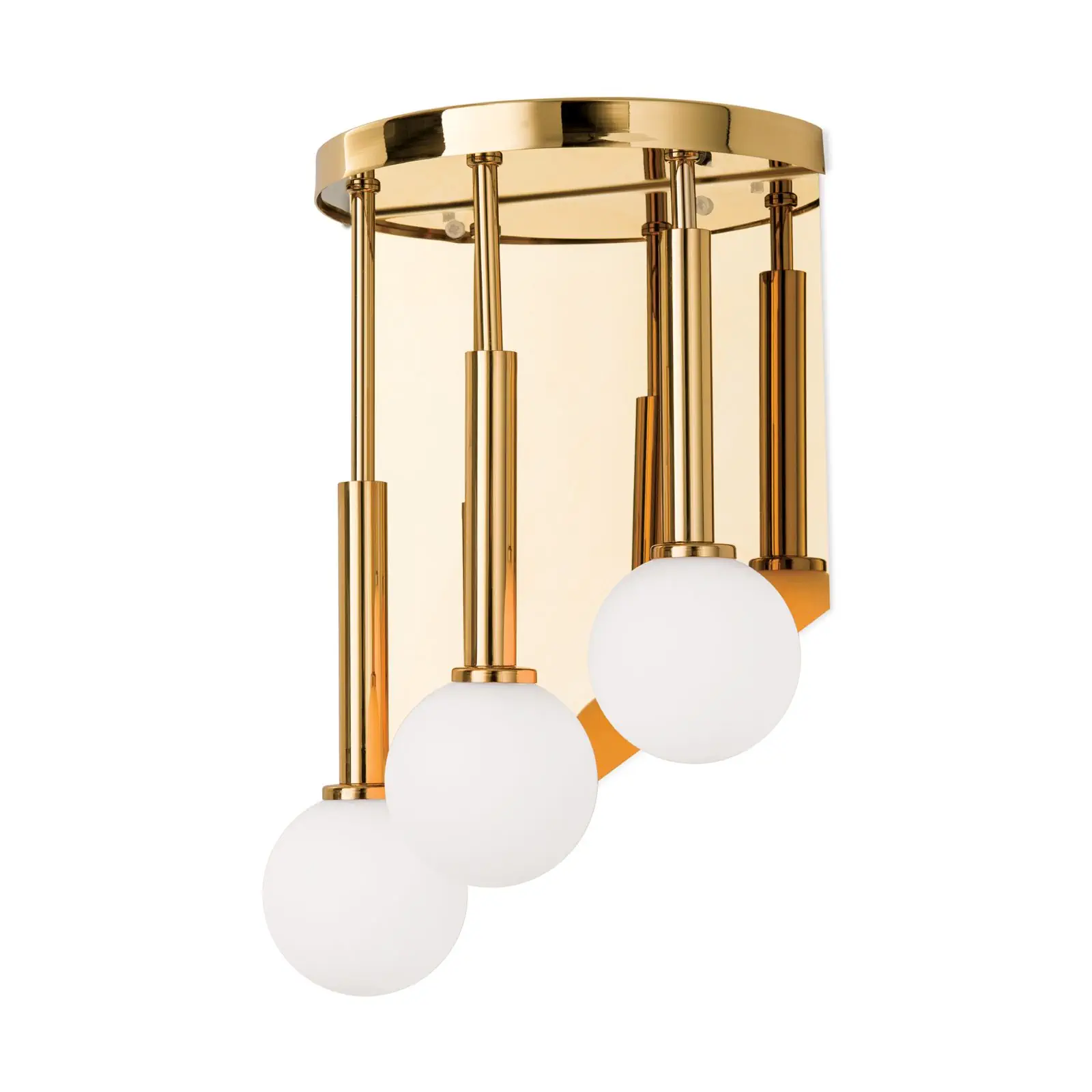 Zidna lampa SPIRALLUSTER sa tri izvora svetla, 24-karatno pozlaćena, leva verzija sa opalnim staklima - 4