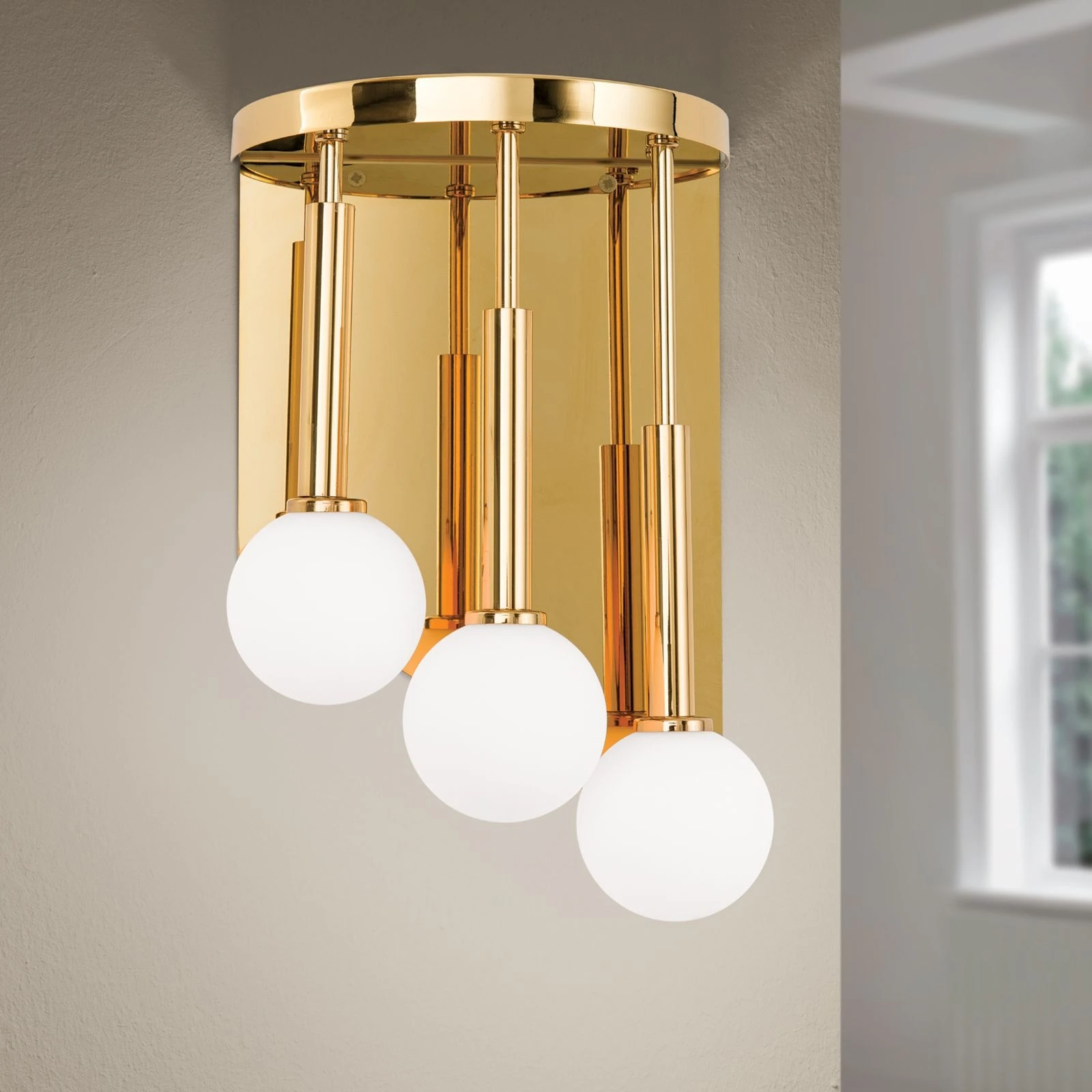 Zidna lampa SPIRALLUSTER, 24-karatno pozlaćena, desna verzija, opalna stakla - 1