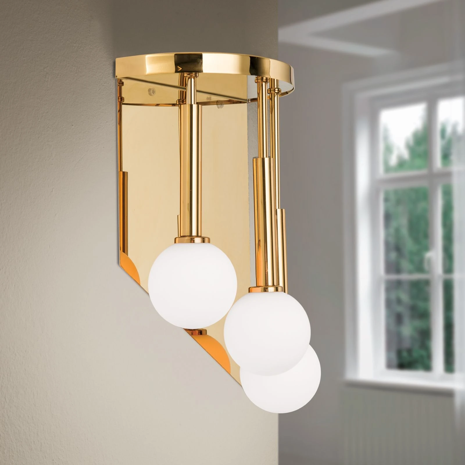 Zidna lampa SPIRALLUSTER, 24-karatno pozlaćena, desna verzija, opalna stakla - 2