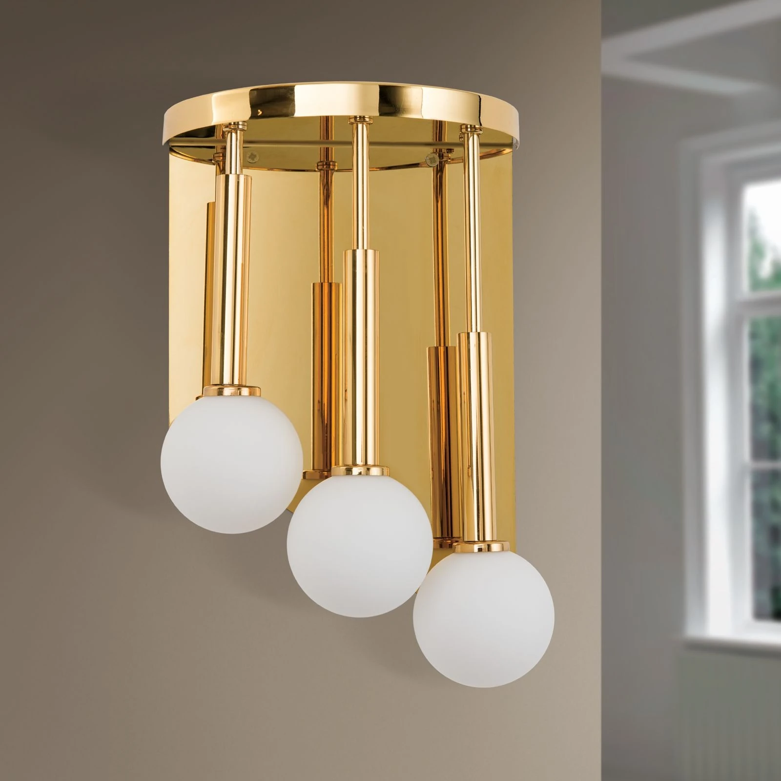 Zidna lampa SPIRALLUSTER, 24-karatno pozlaćena, desna verzija, opalna stakla - 3