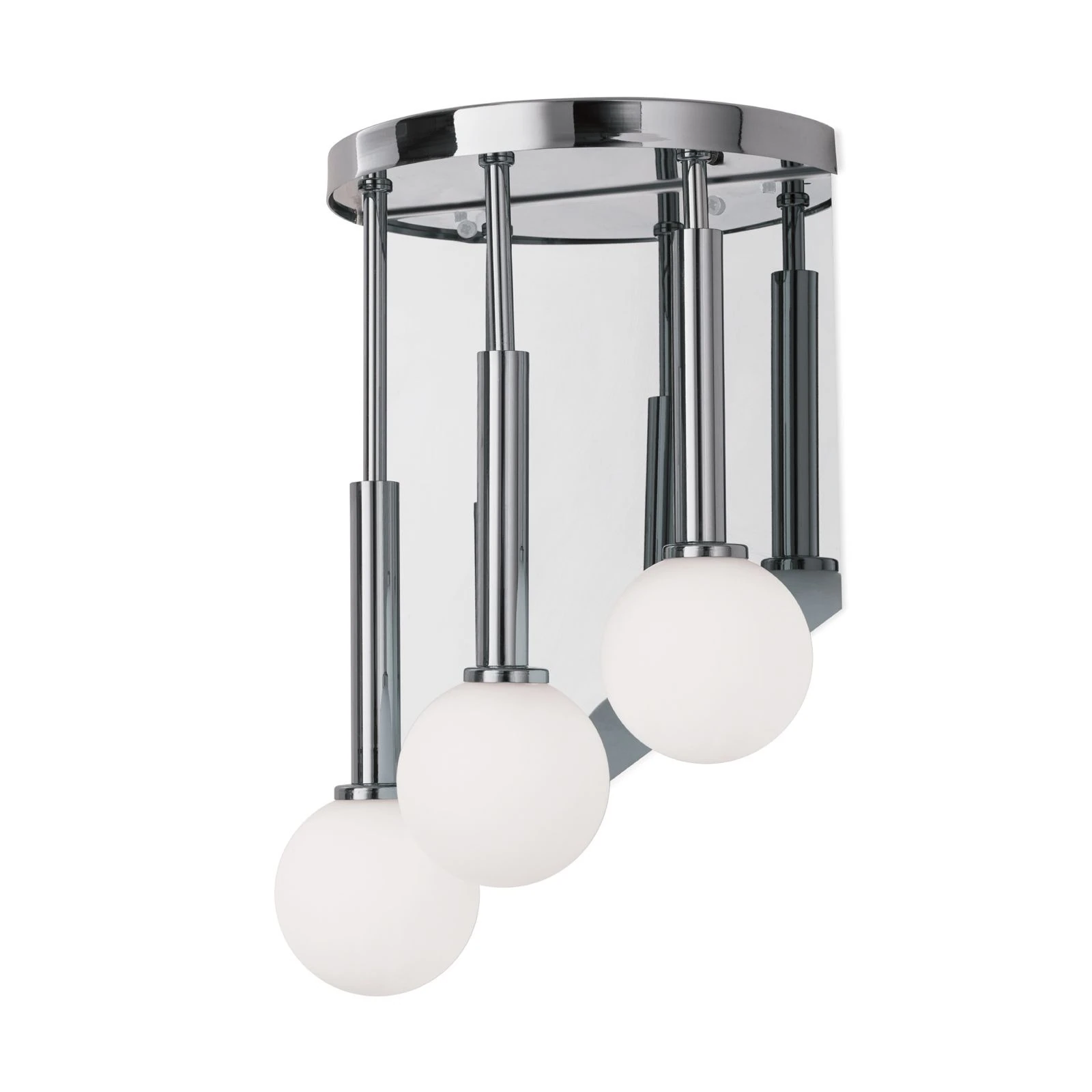 Zidna lampa SPIRALLUSTER, hromirana, leva verzija, opalna stakla - 4