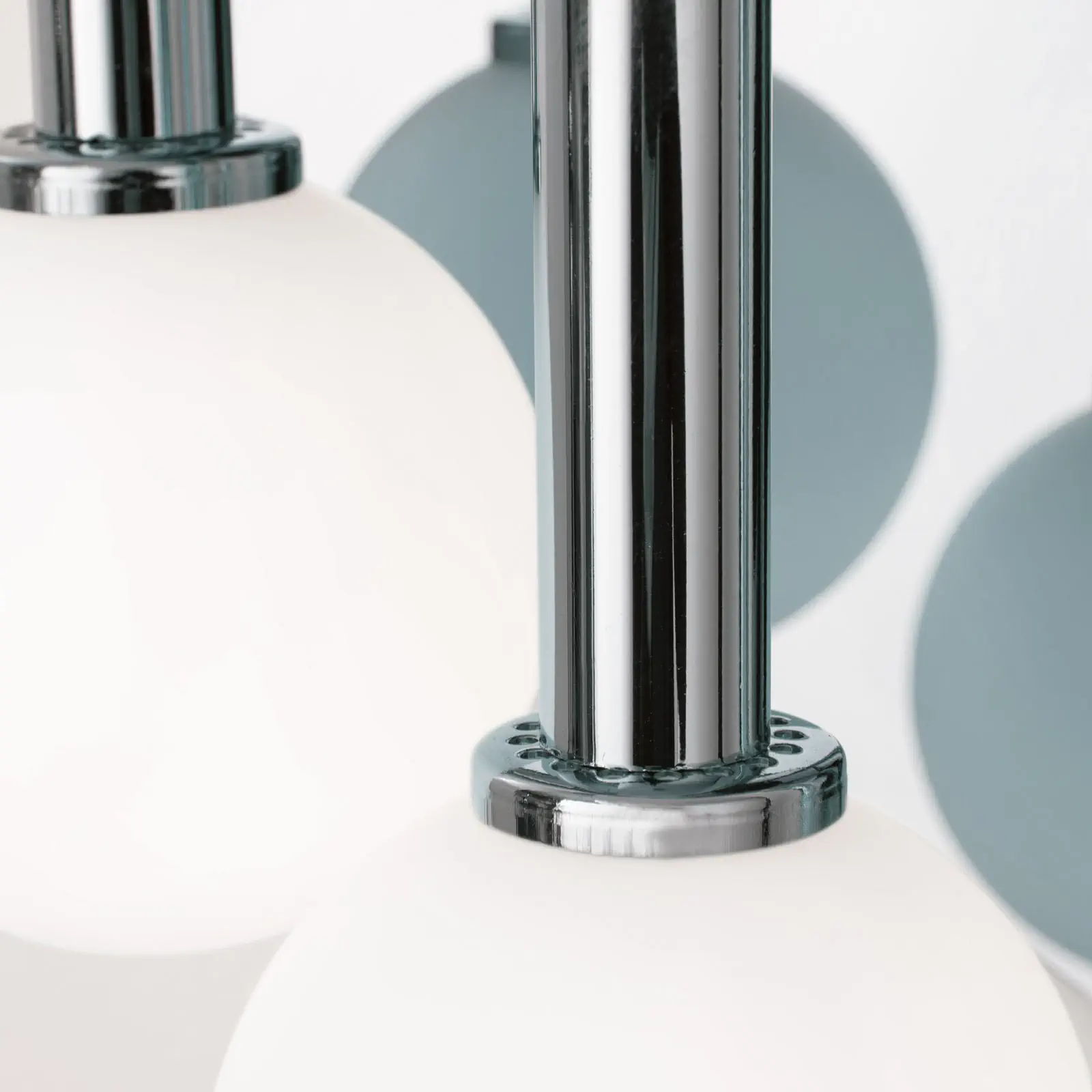 Zidna lampa SPIRALLUSTER, hromirani premaz, desna verzija sa opalnim staklima - 6