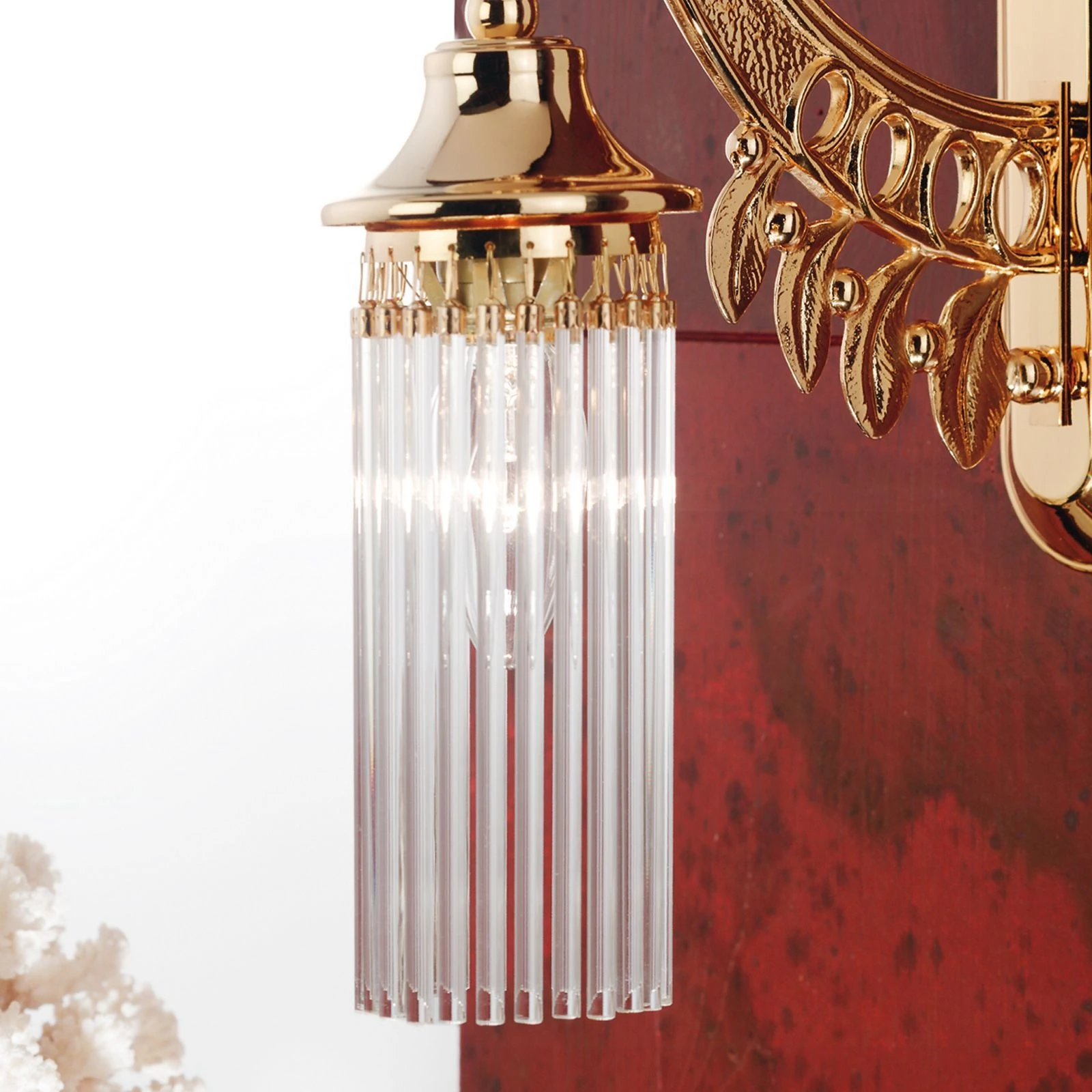 Zidna lampa ADELE, 1 izvor svetla, 24-karatno pozlaćena, sa štapićima od kristalnog stakla - 2