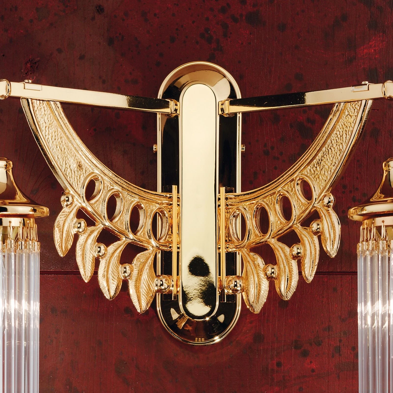 Zidna lampa ADELE, 2 izvora svetla, 24-karatno pozlaćena, sa štapićima od kristalnog stakla - 3