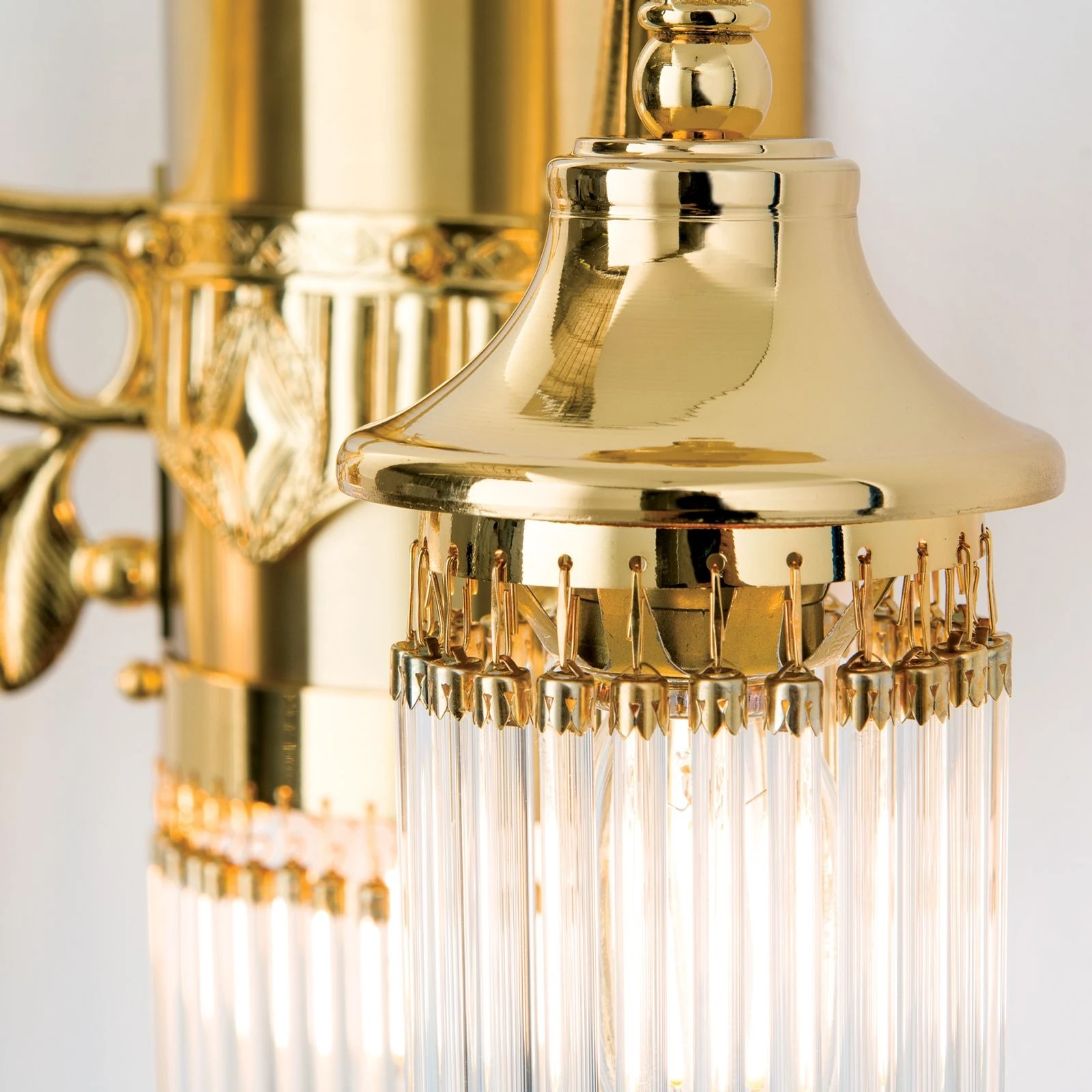 Zidna lampa ADELE, 3 izvora svetla, 24-karatno pozlaćena, sa štapićima od kristalnog stakla - 6