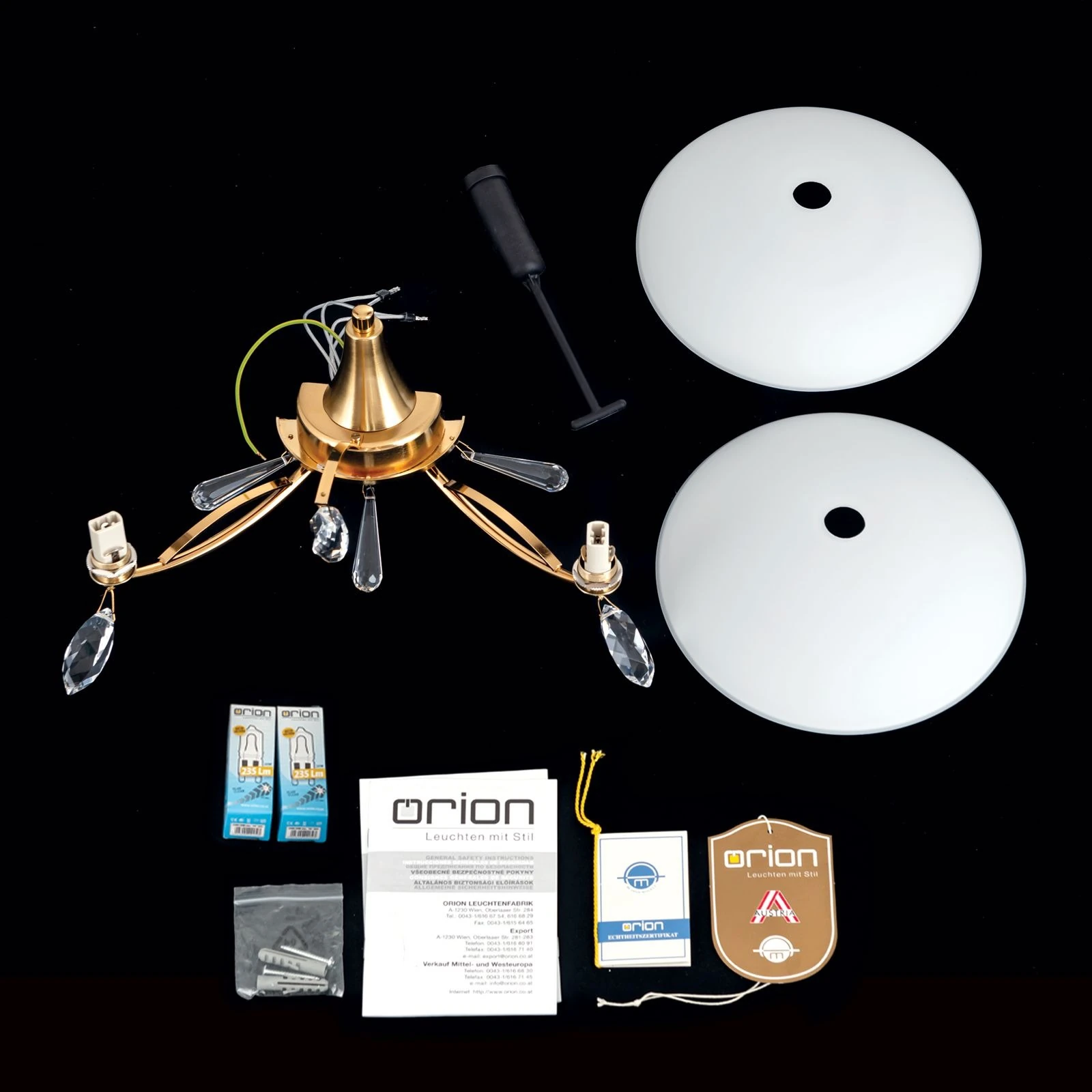 Zidna lampa OPALDESIGN, zlatna mat, 2 izvora svetla - 8