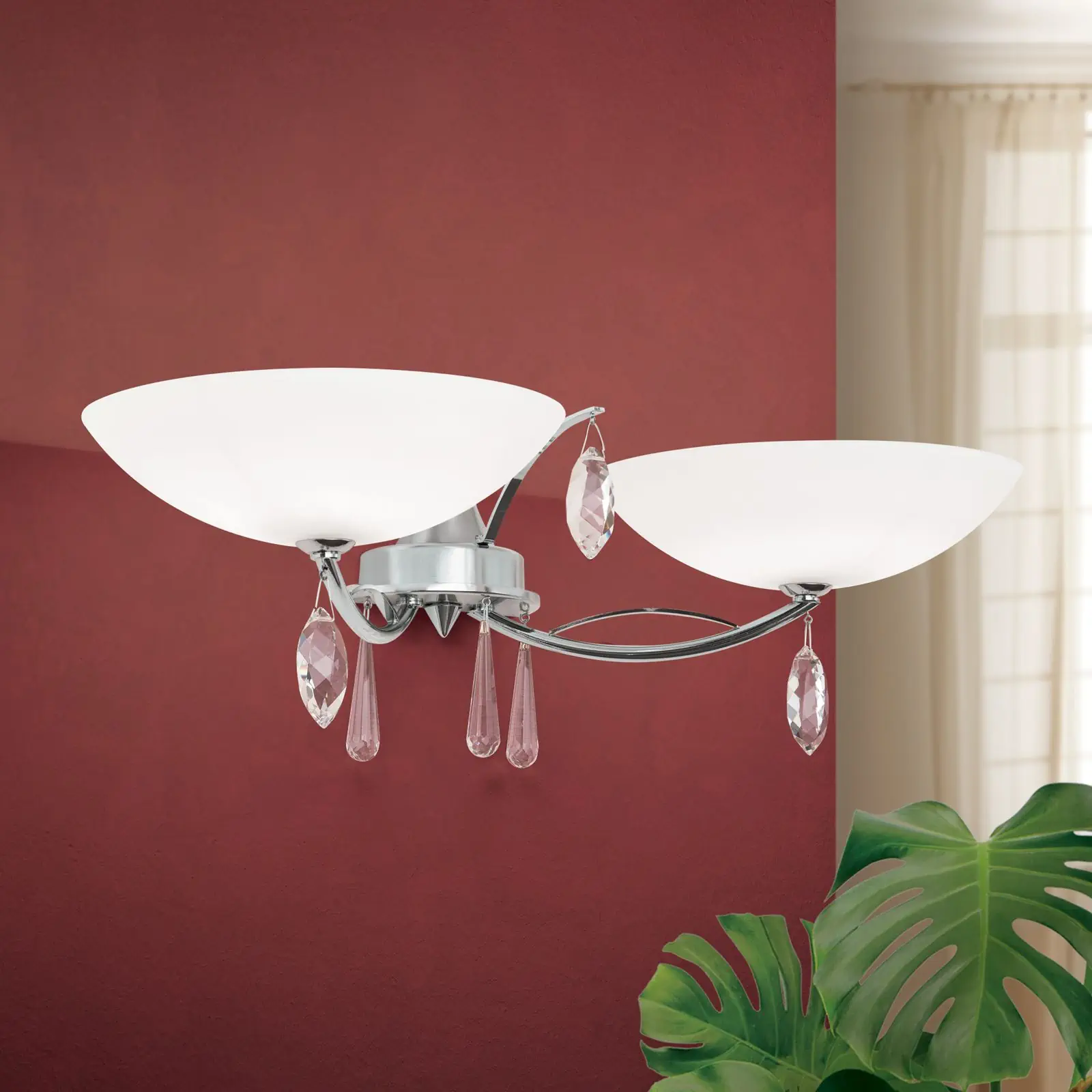 Zidna lampa OPALDESIGN, saten, 2 izvora svetla - 2