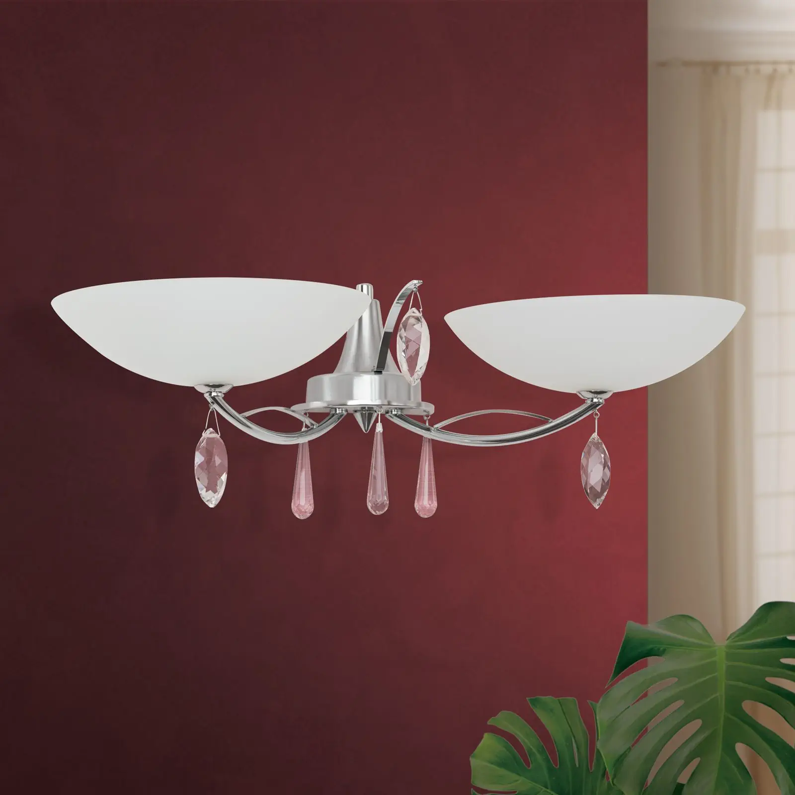 Zidna lampa OPALDESIGN, saten, 2 izvora svetla - 3