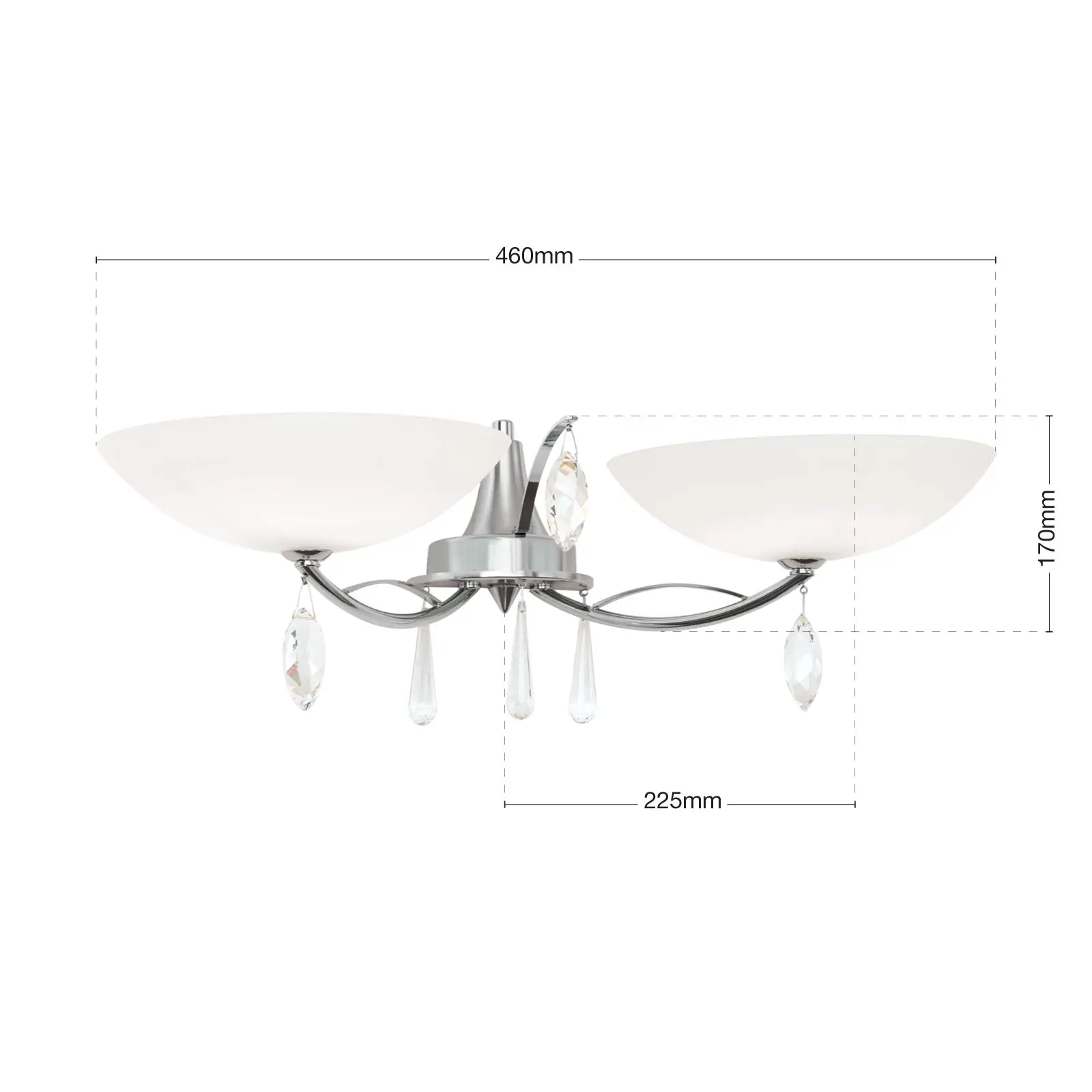 Zidna lampa OPALDESIGN, saten, 2 izvora svetla - 7