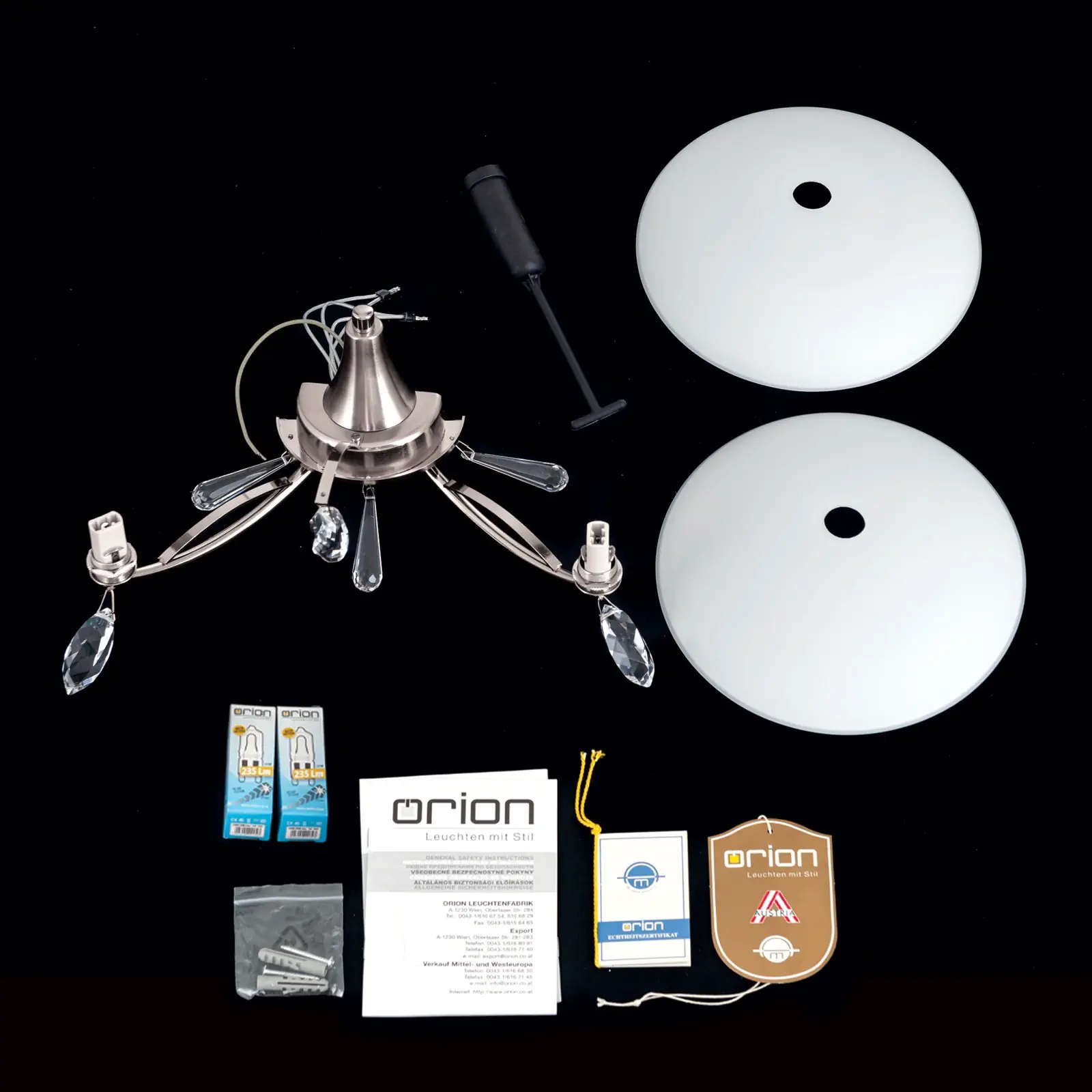 Zidna lampa OPALDESIGN, saten, 2 izvora svetla - 8