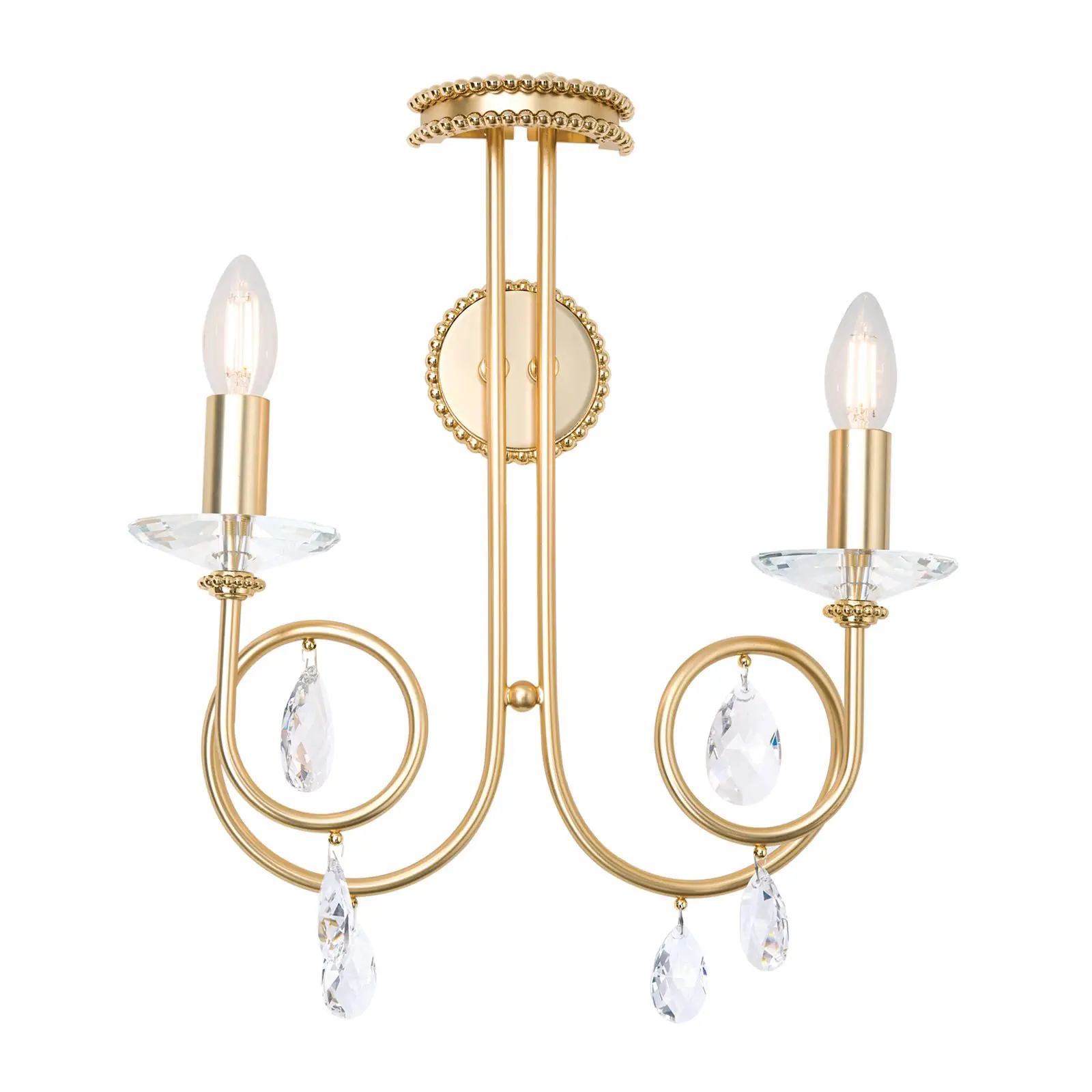 Zidna lampa GIADA, sa dva izvora svetla, pozlaćena mat - 4