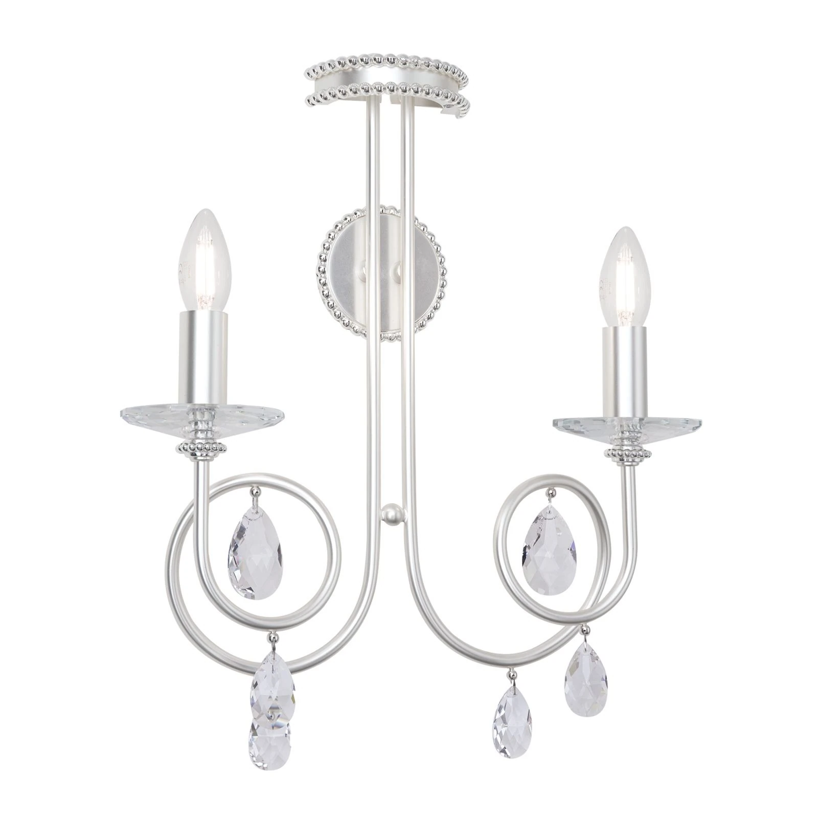 Zidna lampa GIADA, sa dva izvora svetla, srebro mat - 4