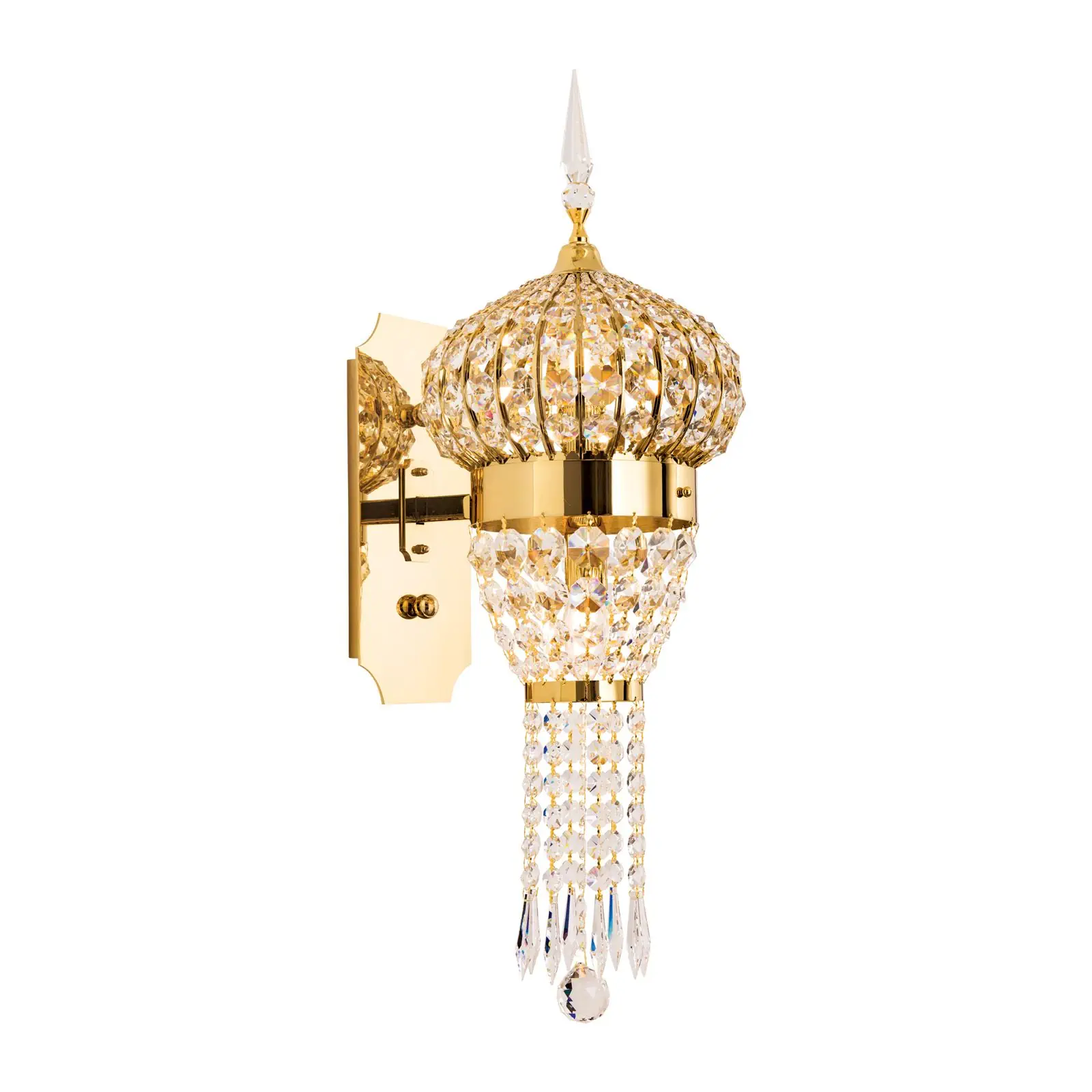 Kristalna zidna lampa ORIENTAL, 2 izvora svetla, zlato - 4