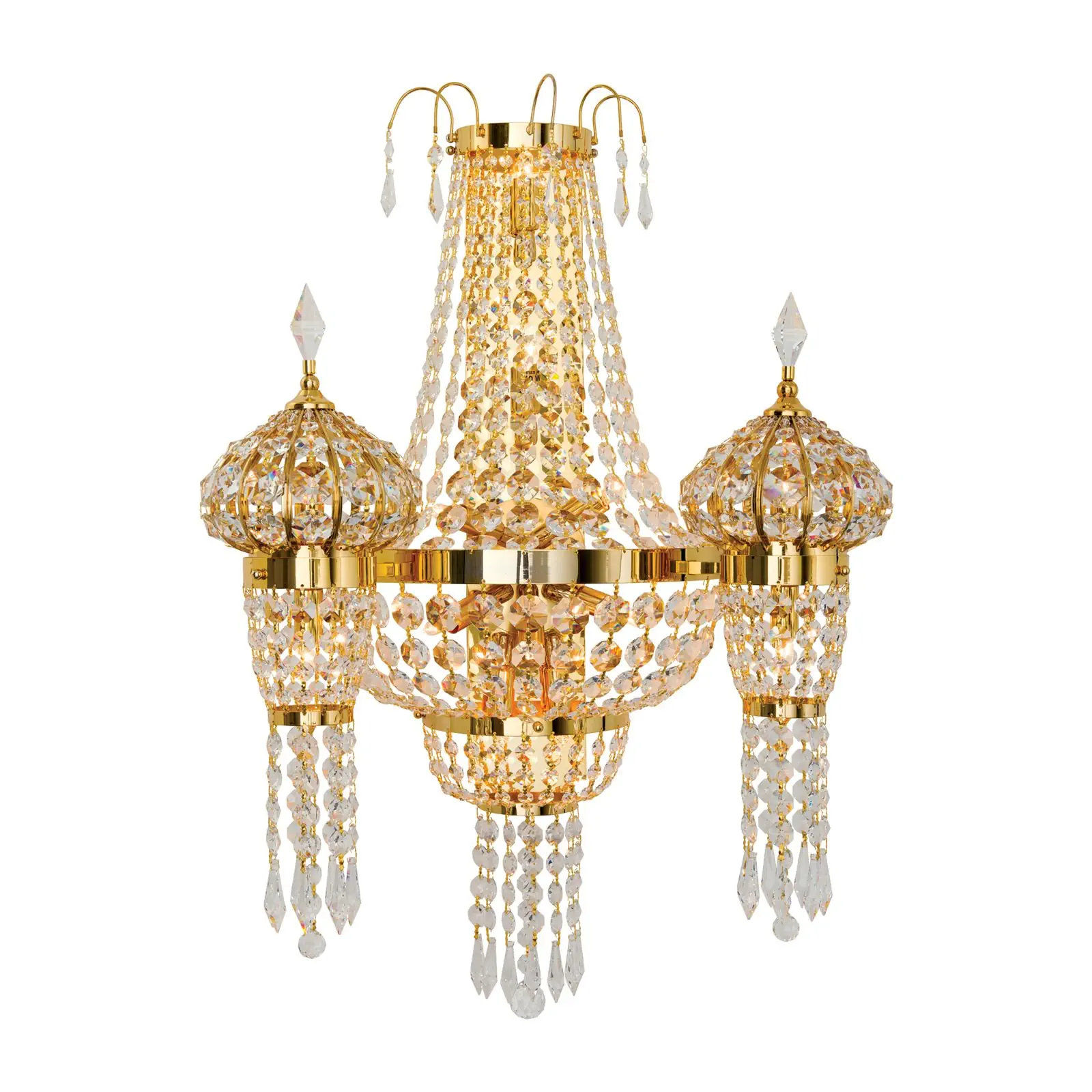 Kristalna zidna lampa ORIENTAL, 13 izvora svetla, zlato - 4