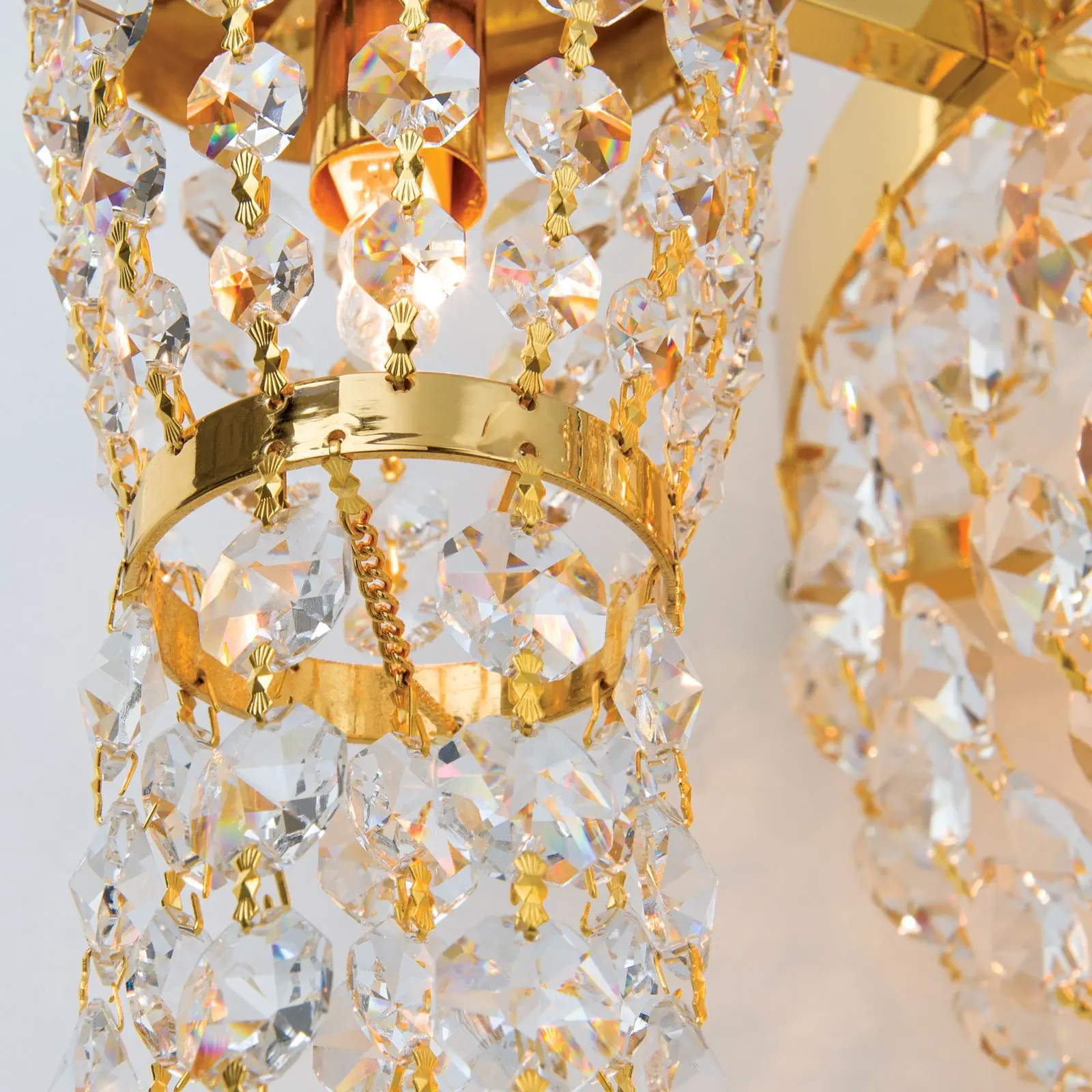 Kristalna zidna lampa ORIENTAL, 13 izvora svetla, zlato - 6