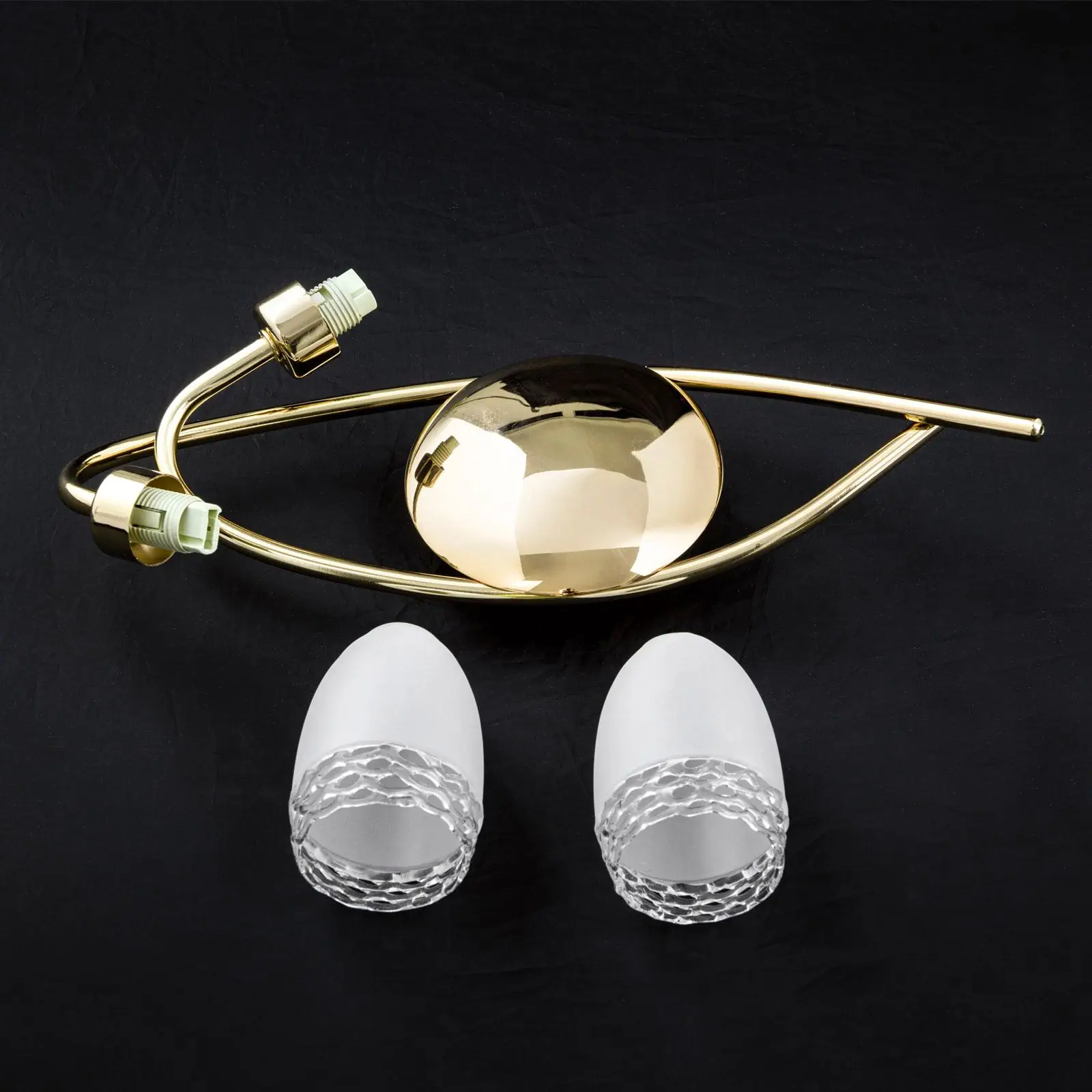 Zidna lampa CARLA, sa dva izvora svetla, sjajni mesing - 7