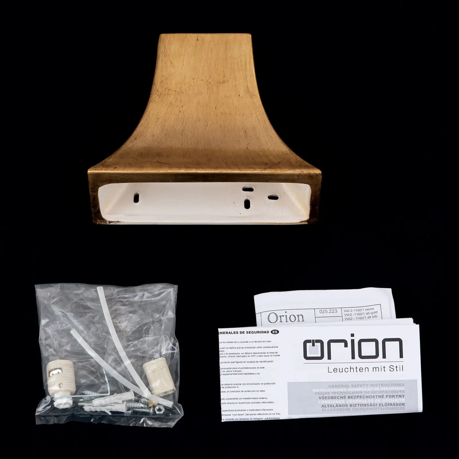 Zidna lampa BATON, sa jednim izvorom svetla, antik zlato - 8