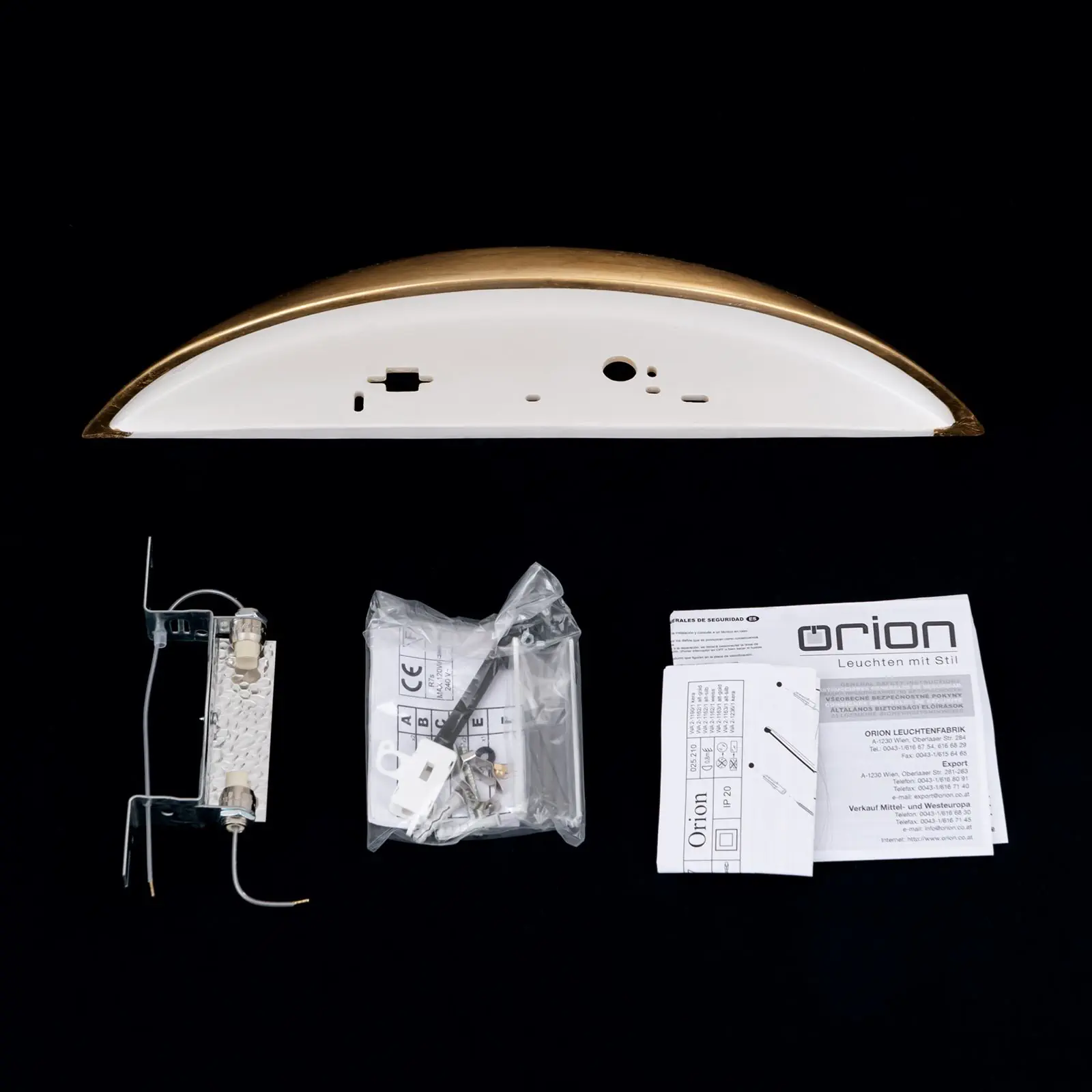 Zidna lampa BELVINA, sa jednim izvorom svetla, antik zlato - 8