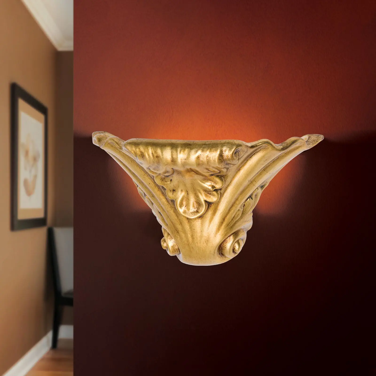 Zidna lampa BEATO, sa jednim izvorom svetla, antik zlato - 1