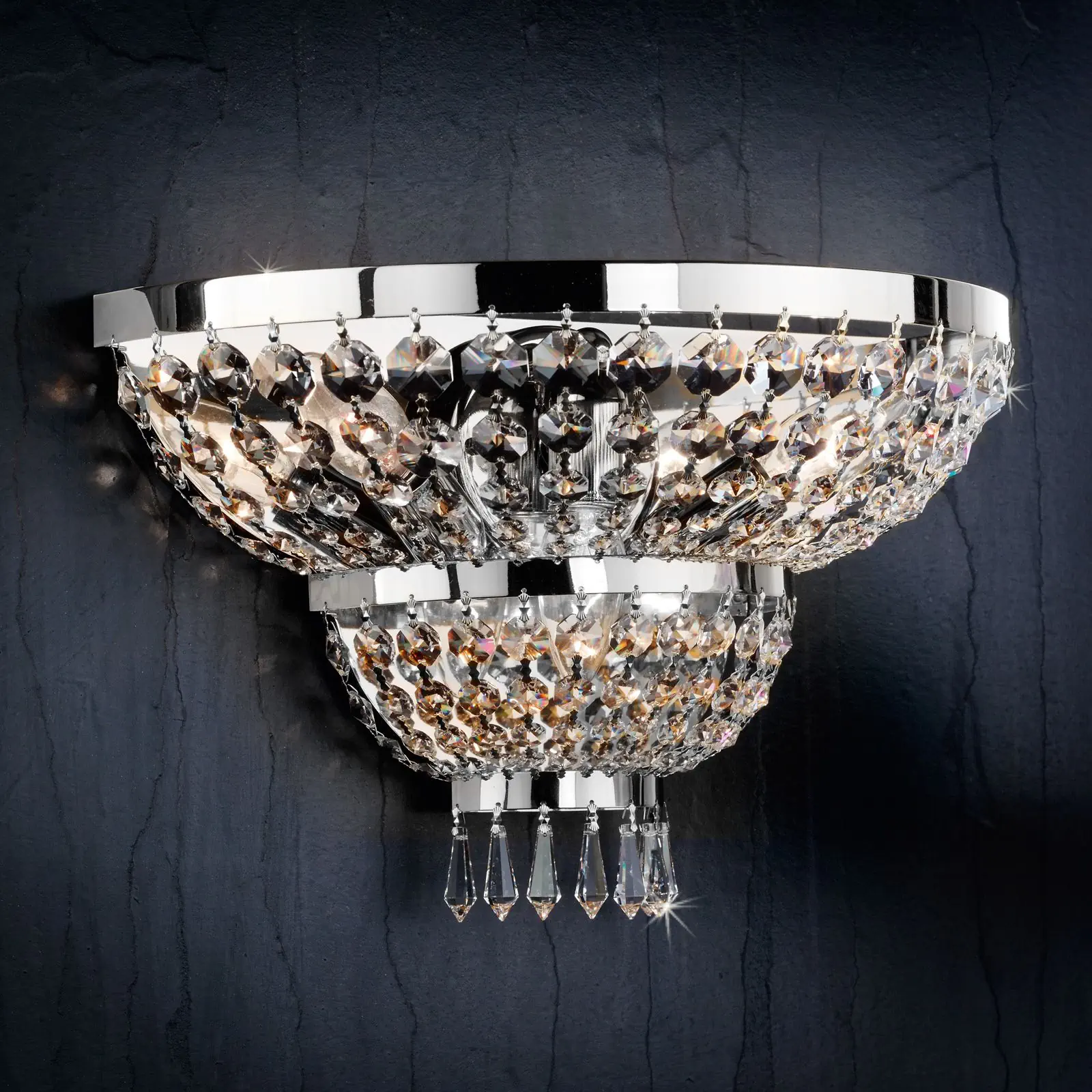 Zidna lampa SHERATON sa tri izvora svetla, hrom