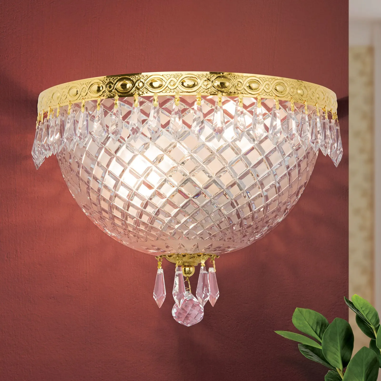 Zidna lampa EMPIRE CRYSTAL, sa dva izvora svetla, pozlaćeno - 2