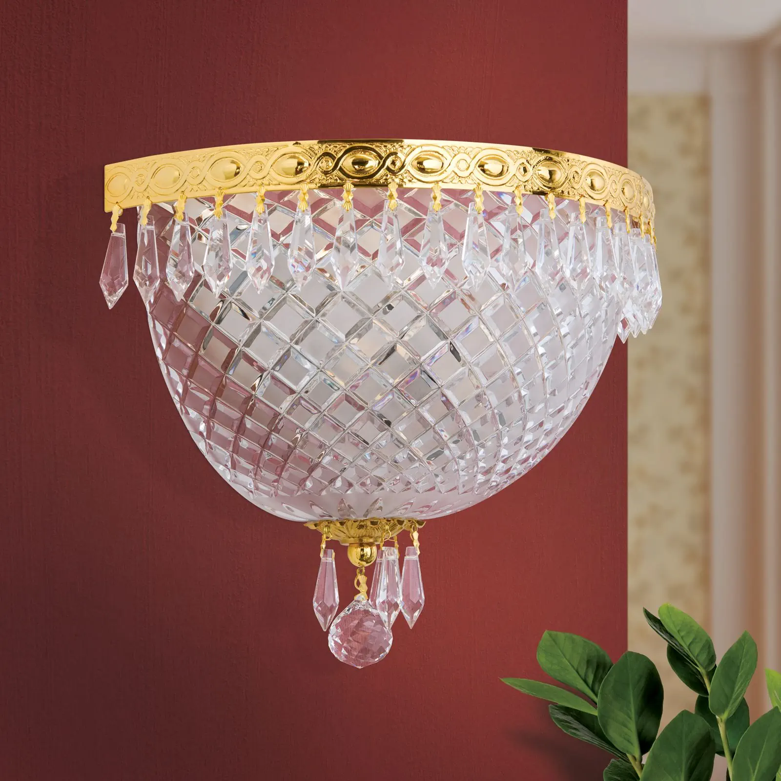 Zidna lampa EMPIRE CRYSTAL, sa dva izvora svetla, pozlaćeno - 3