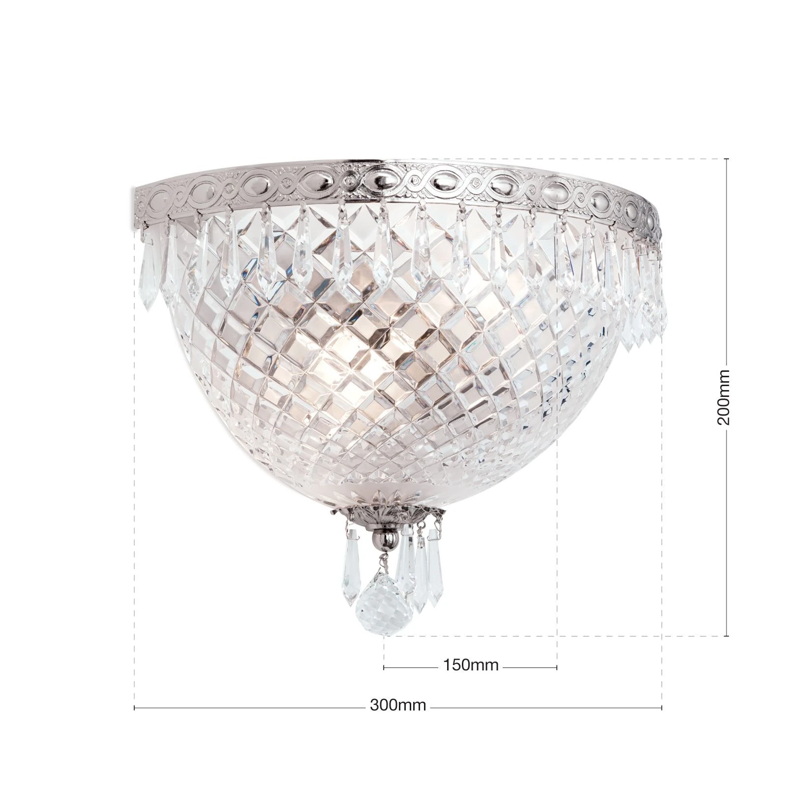 Zidna lampa EMPIRE CRYSTAL, sa dva izvora svetla, antik srebro - 7