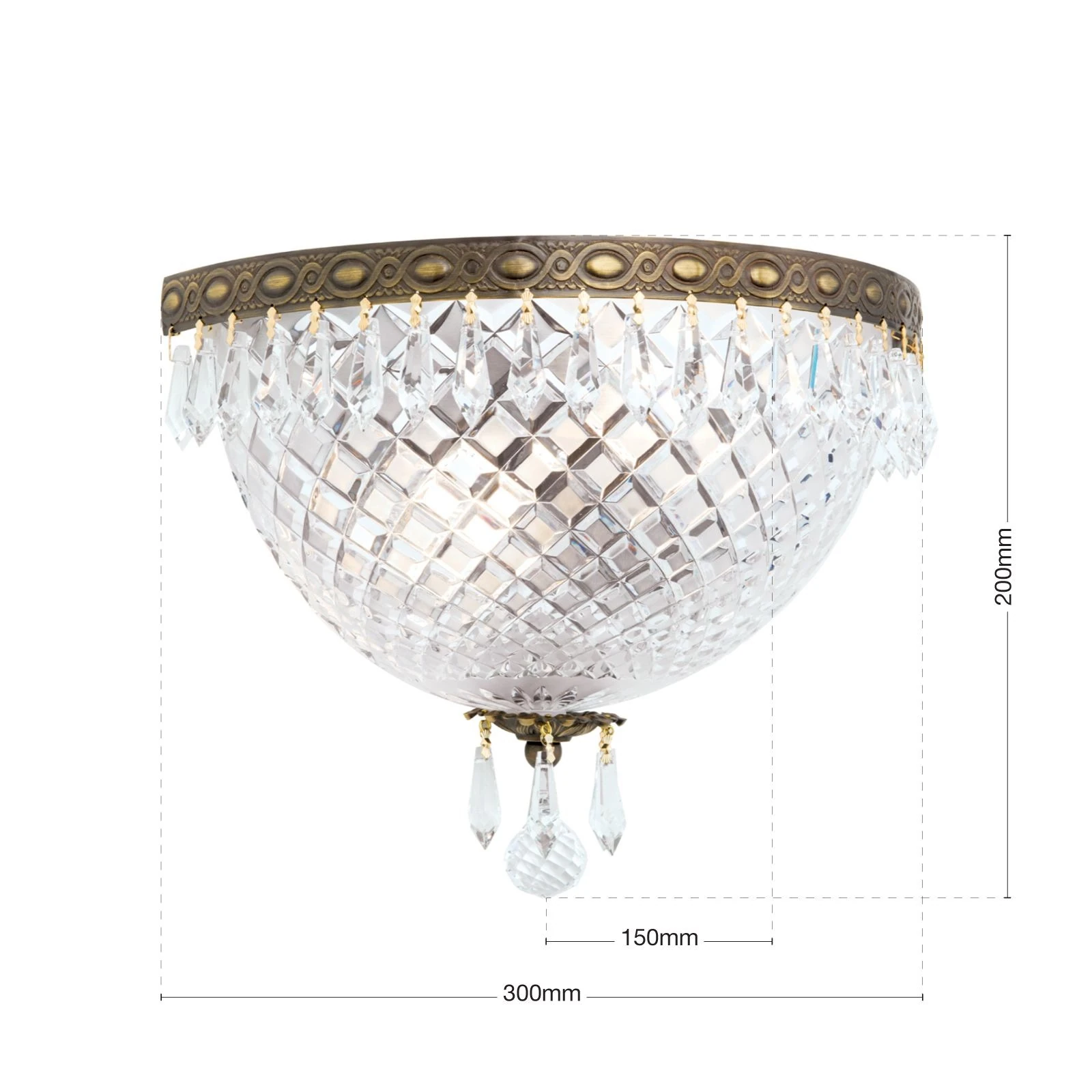 Zidna lampa EMPIRE CRYSTAL, sa dva izvora svetla, tamni antik mesing - 7