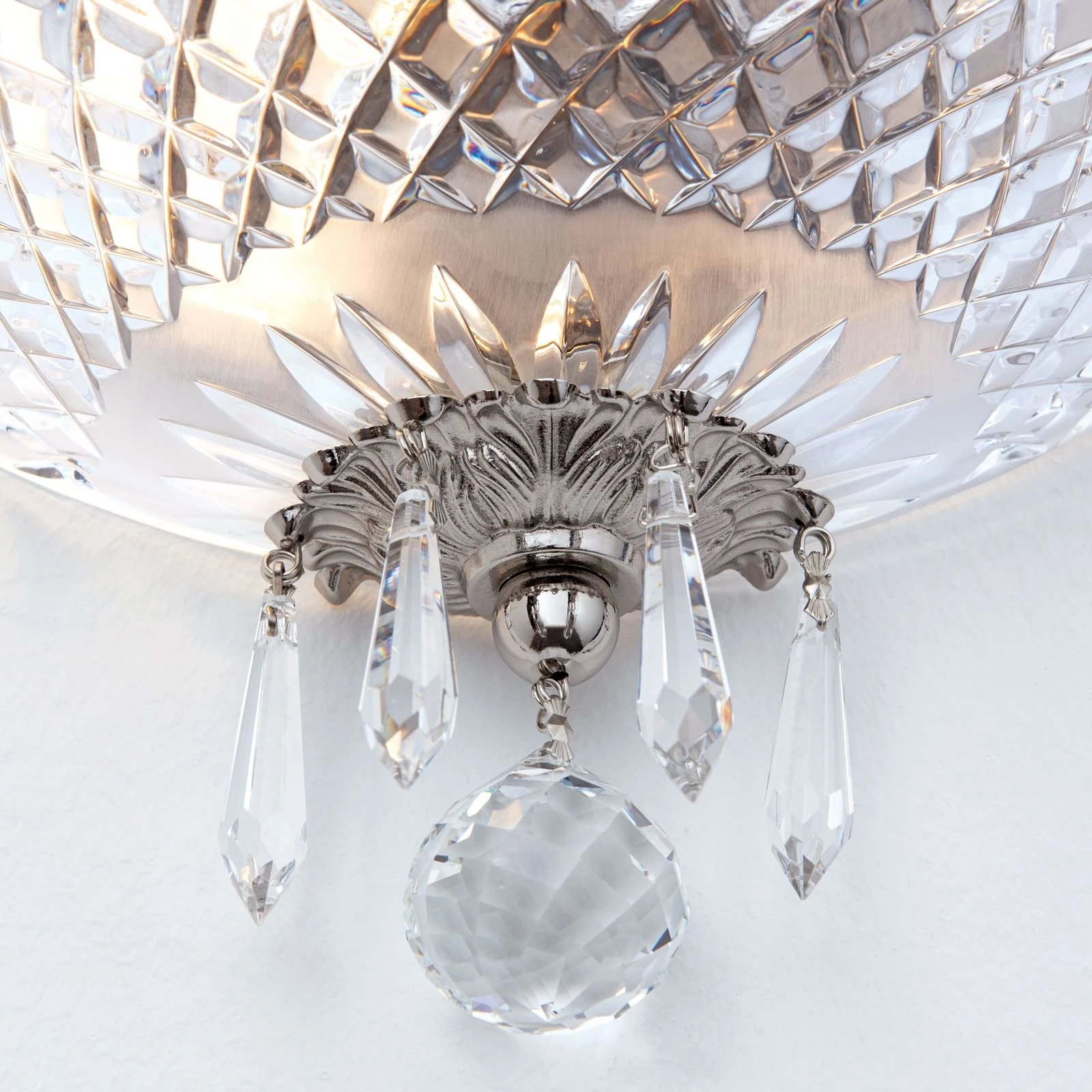 Zidna lampa EMPIRE CRYSTAL, sa 2 izvora svetla, staro srebro - 5