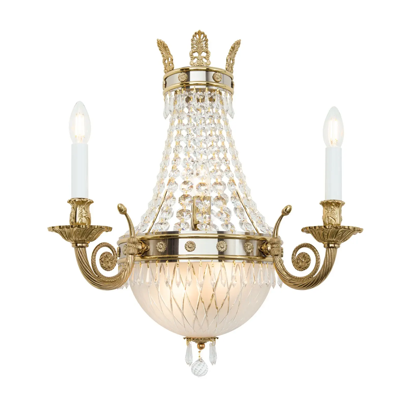 Zidna lampa sa krakom EMPIRE CRYSTAL, sa pet izvora svetla, pozlaćena - 4