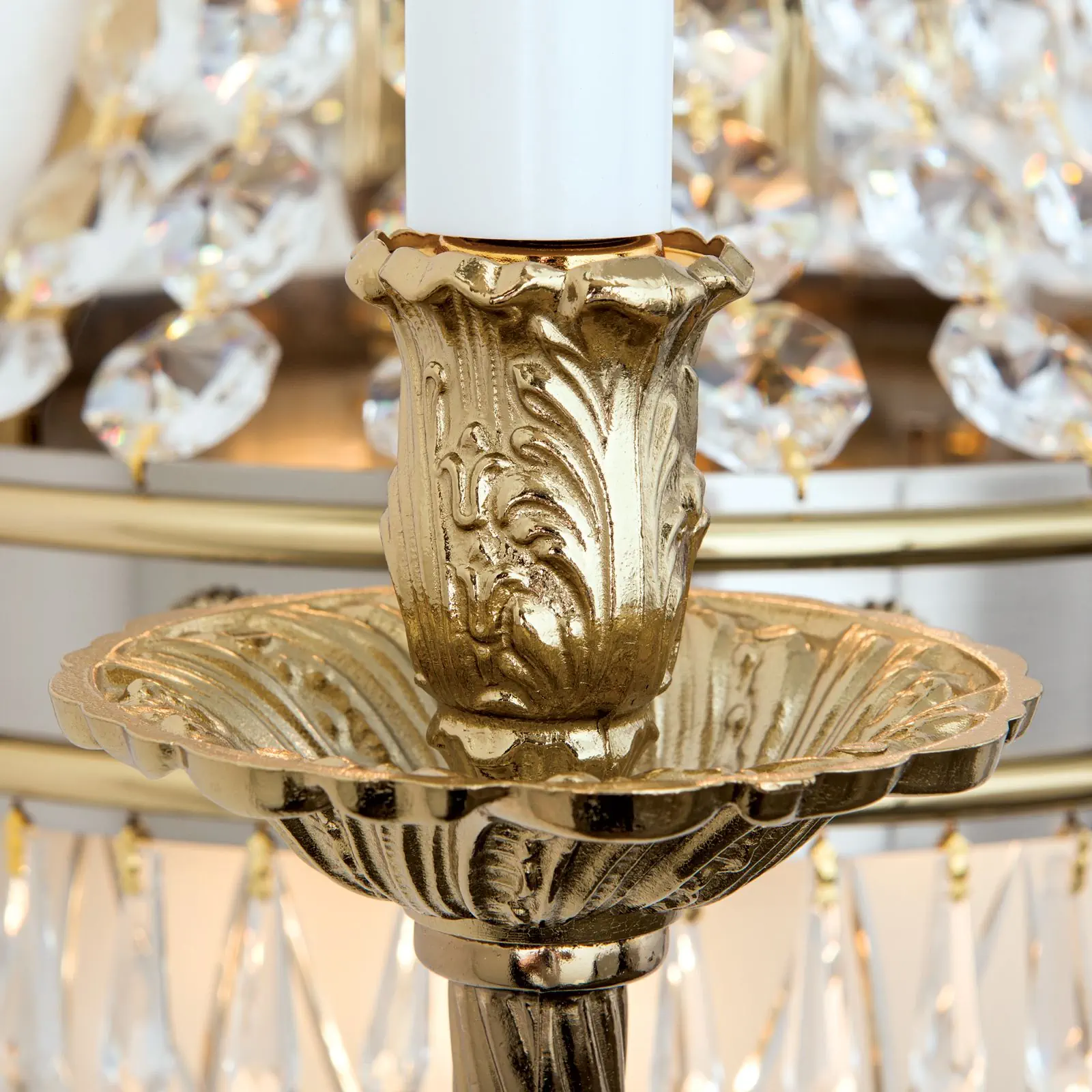 Zidna lampa sa krakom EMPIRE CRYSTAL, sa pet izvora svetla, pozlaćena - 5