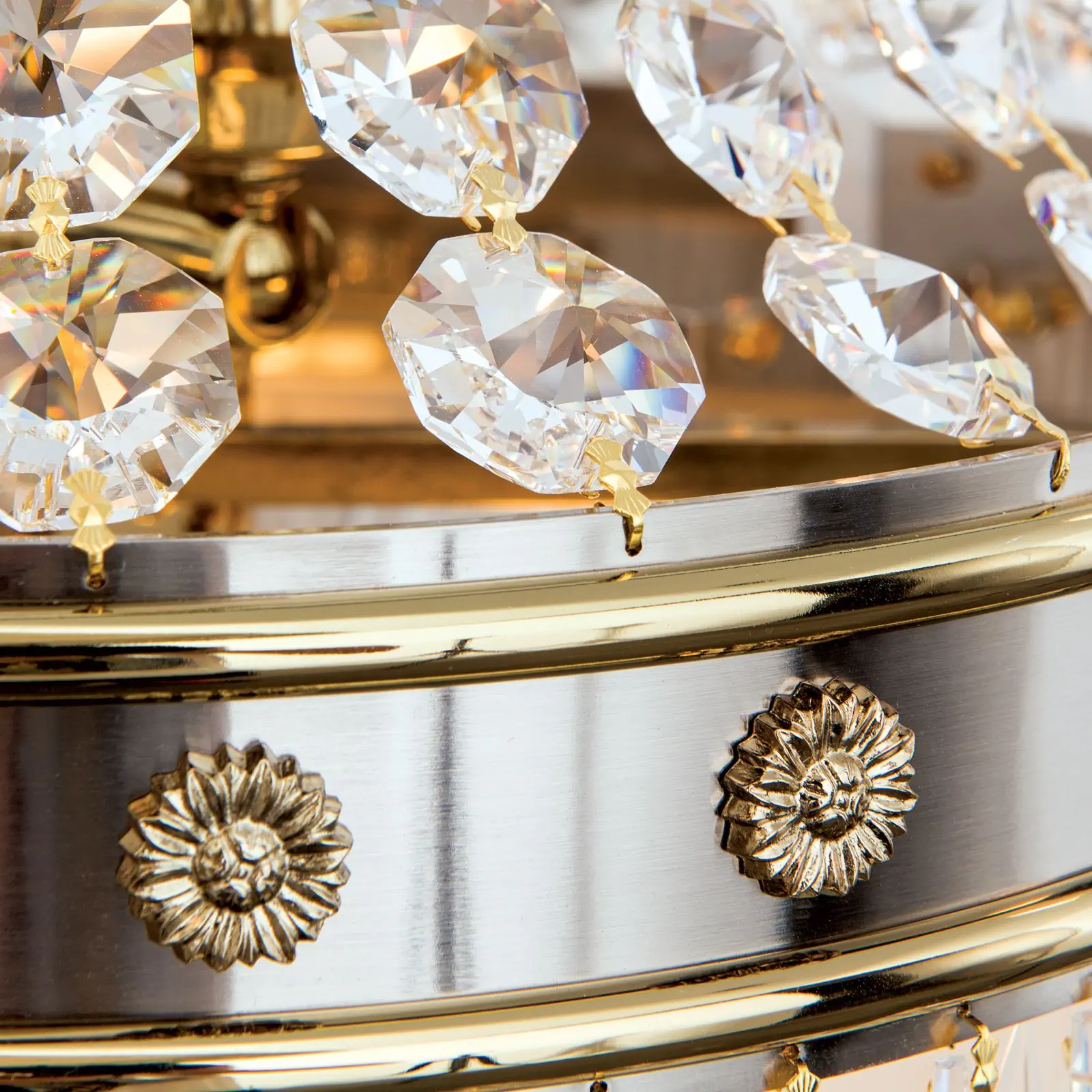 Zidna lampa sa krakom EMPIRE CRYSTAL, sa pet izvora svetla, pozlaćena - 6