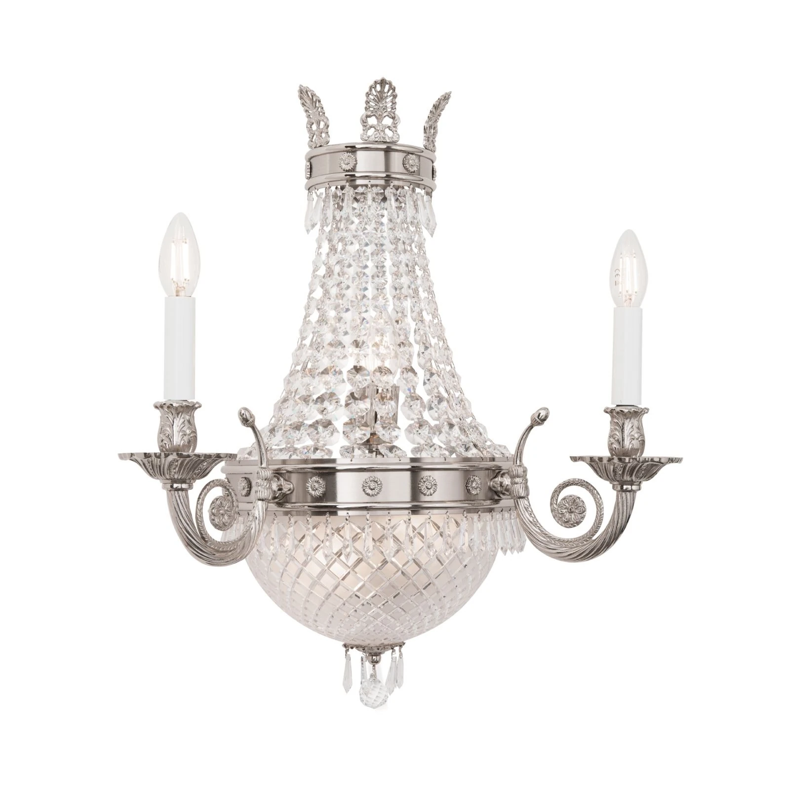 Zidna lampa EMPIRE CRYSTAL, 5 izvora svetla, antik srebro - 4