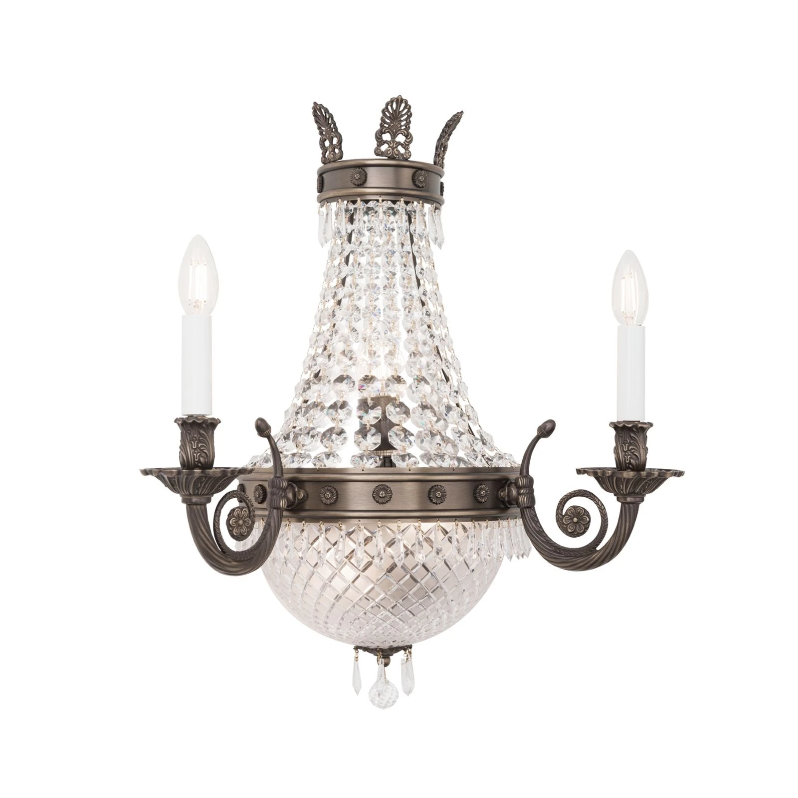 Zidna lampa EMPIRE CRYSTAL, 5 izvora svetla, antik mesing - 4