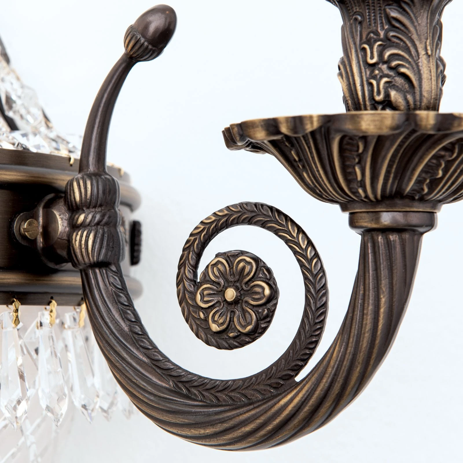 Zidna lampa EMPIRE CRYSTAL, 5 izvora svetla, antik mesing - 6