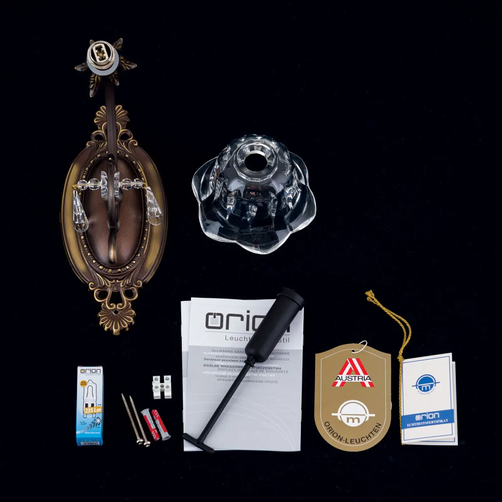 Zidna lampa LA BOHEME, sa jednim izvorom svetla, patina - 8