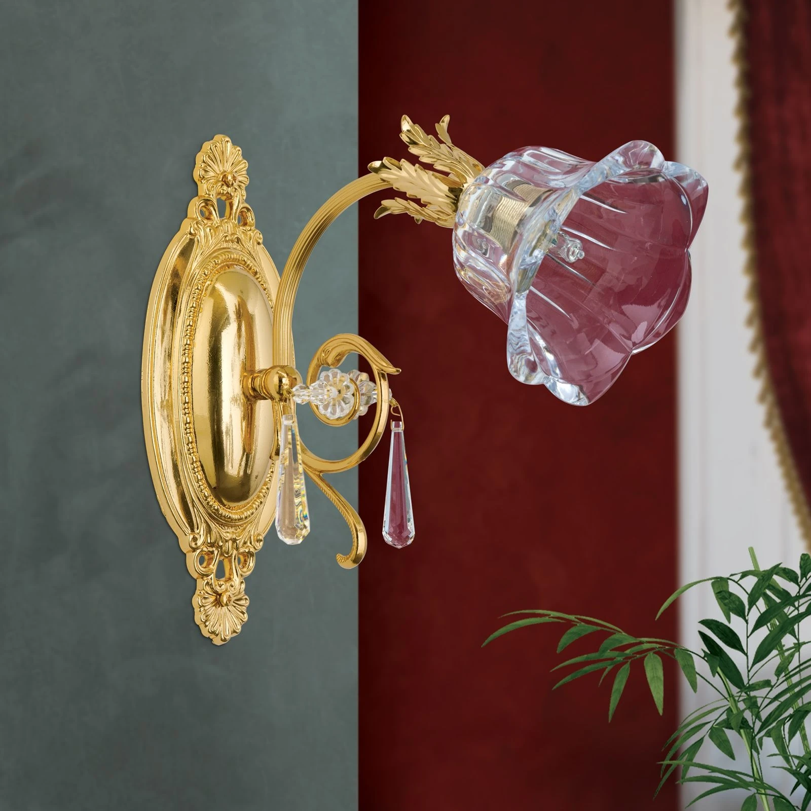 Zidna lampa LA BOHEME, 1 izvor svetla, 24-karatno pozlaćena - 3