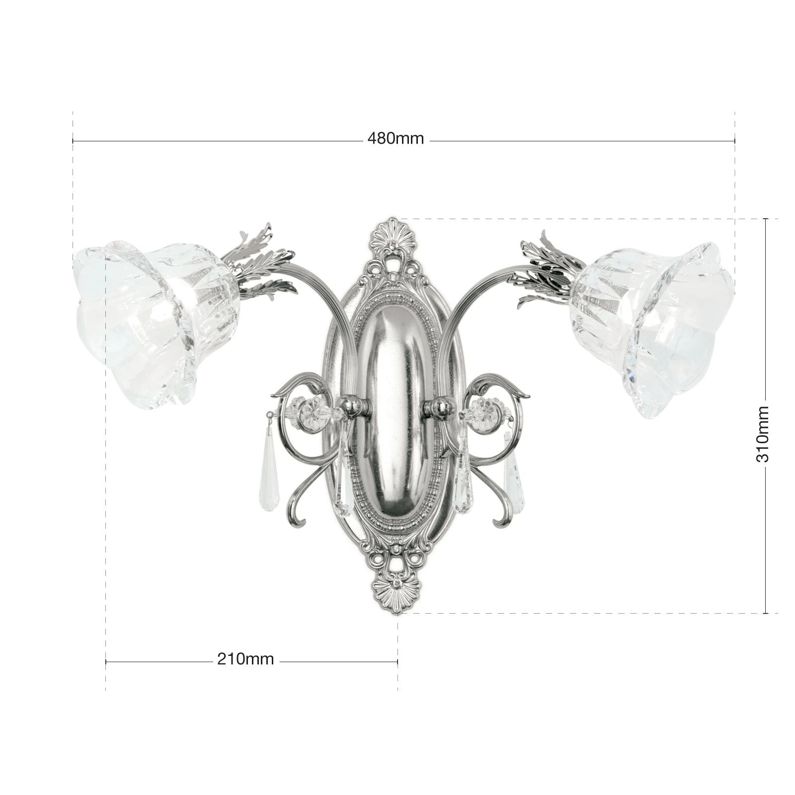 Zidna lampa LA BOHEME, 2 izvora svetla, antik srebro - 7