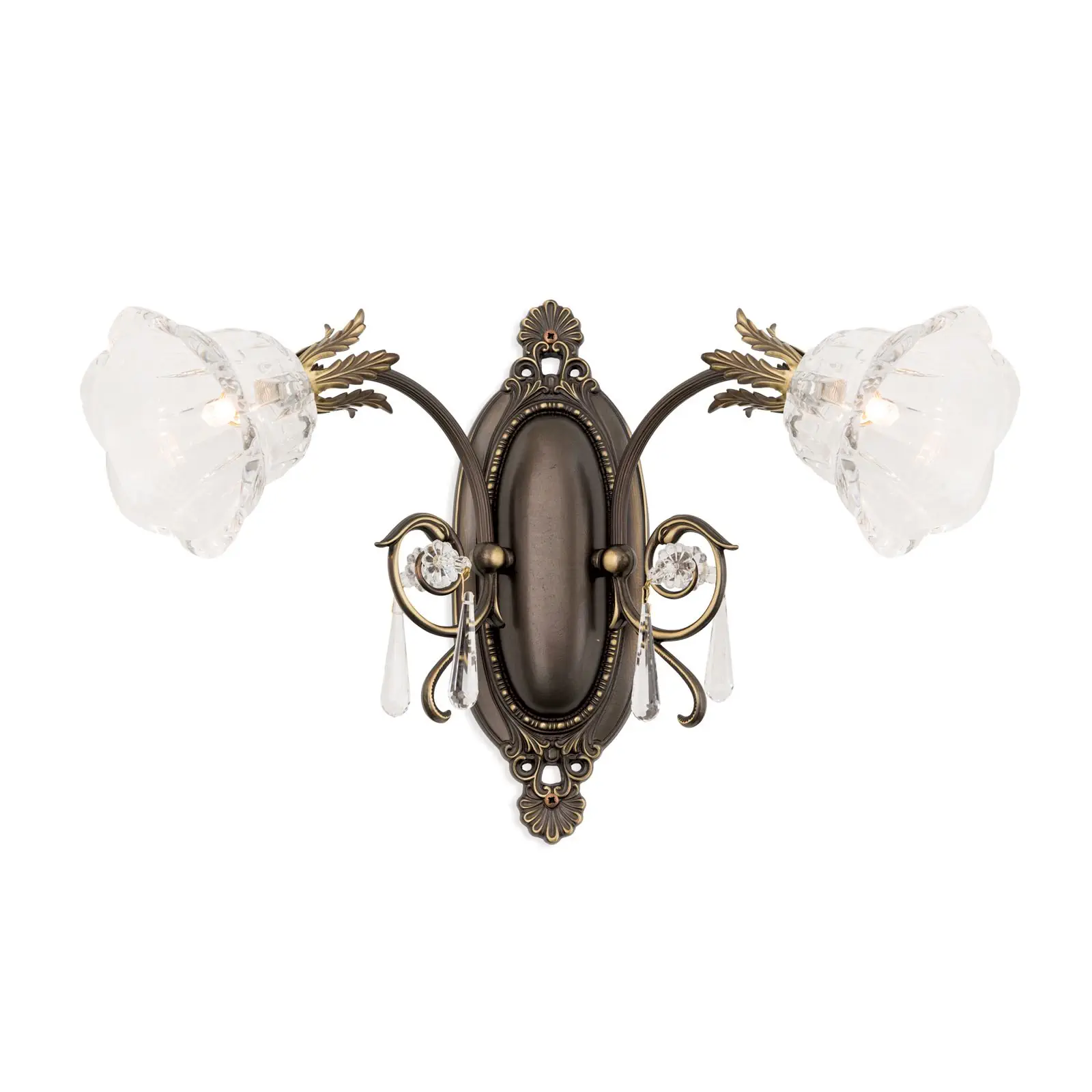 Zidna lampa LA BOHEME, sa dva izvora svetla, antik patina - 4