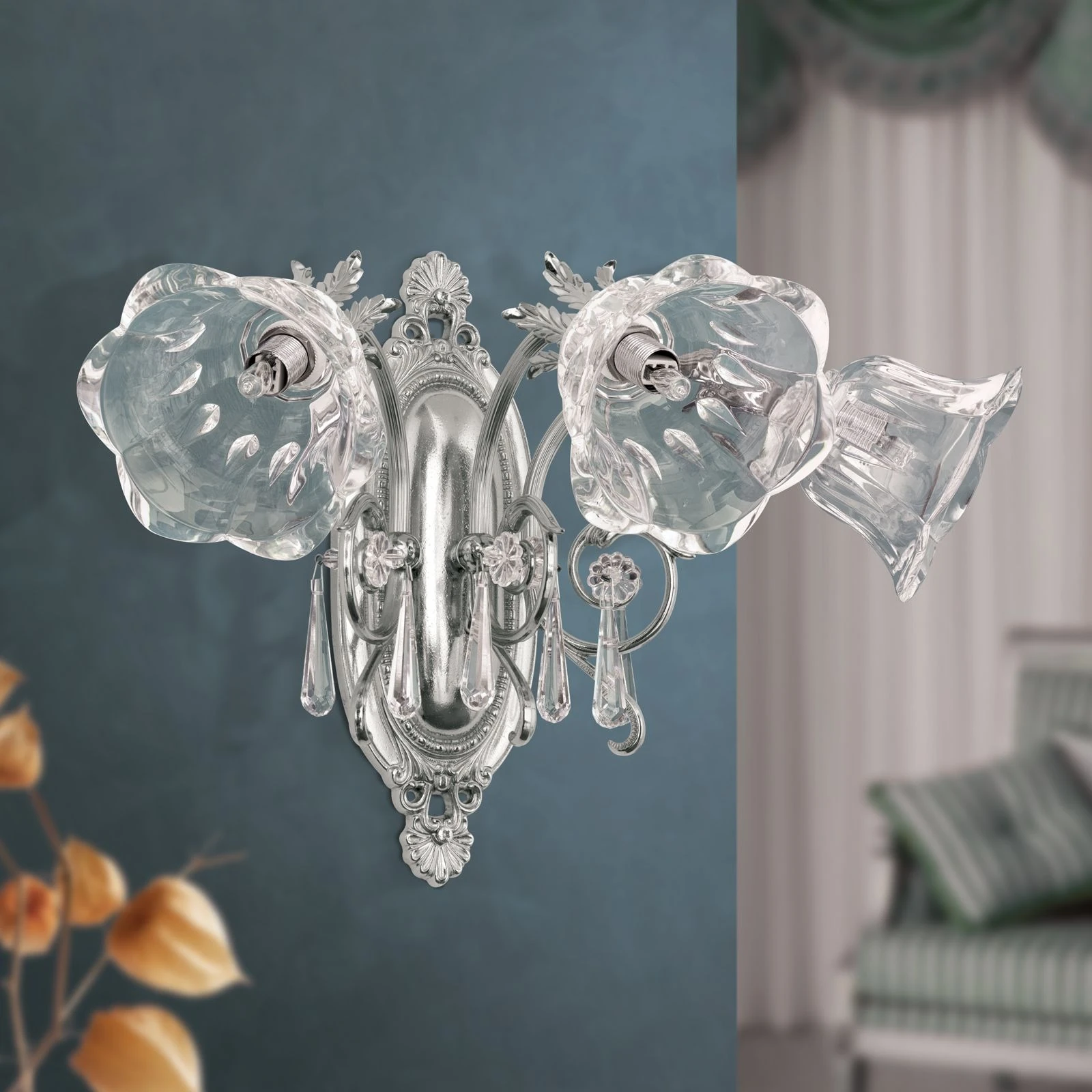 Zidna lampa LA BOHEME, 3 izvora svetla, antik srebro - 3