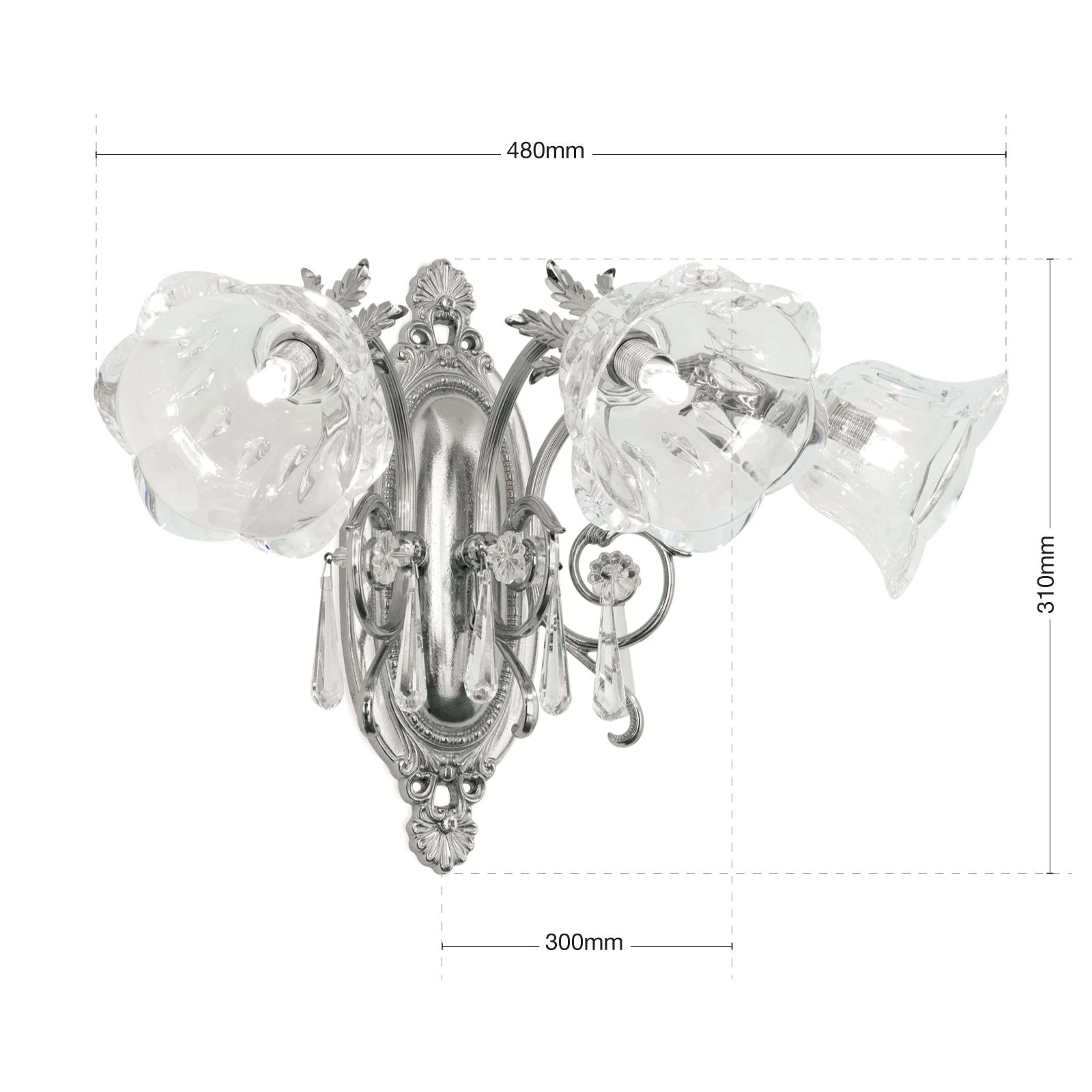 Zidna lampa LA BOHEME, 3 izvora svetla, antik srebro - 7