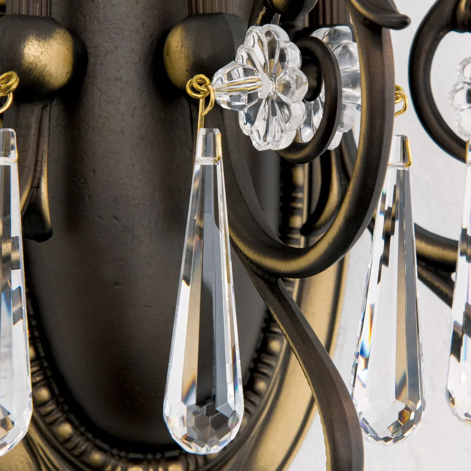 Zidna lampa LA BOHEME, sa tri izvora svetla, antik patina - 6