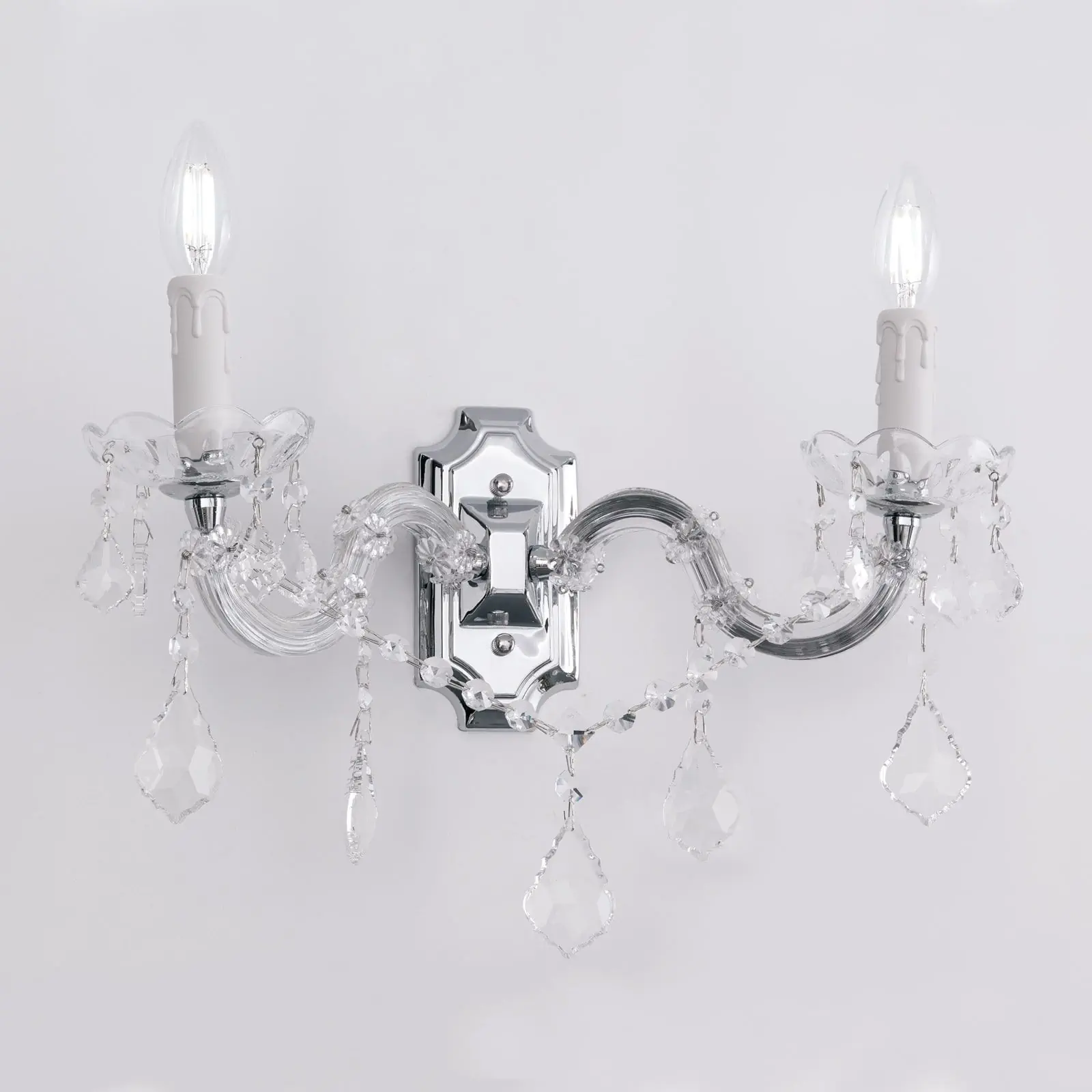 Zidna lampa THERESA, sa dva izvora svetla, srebrna - 4