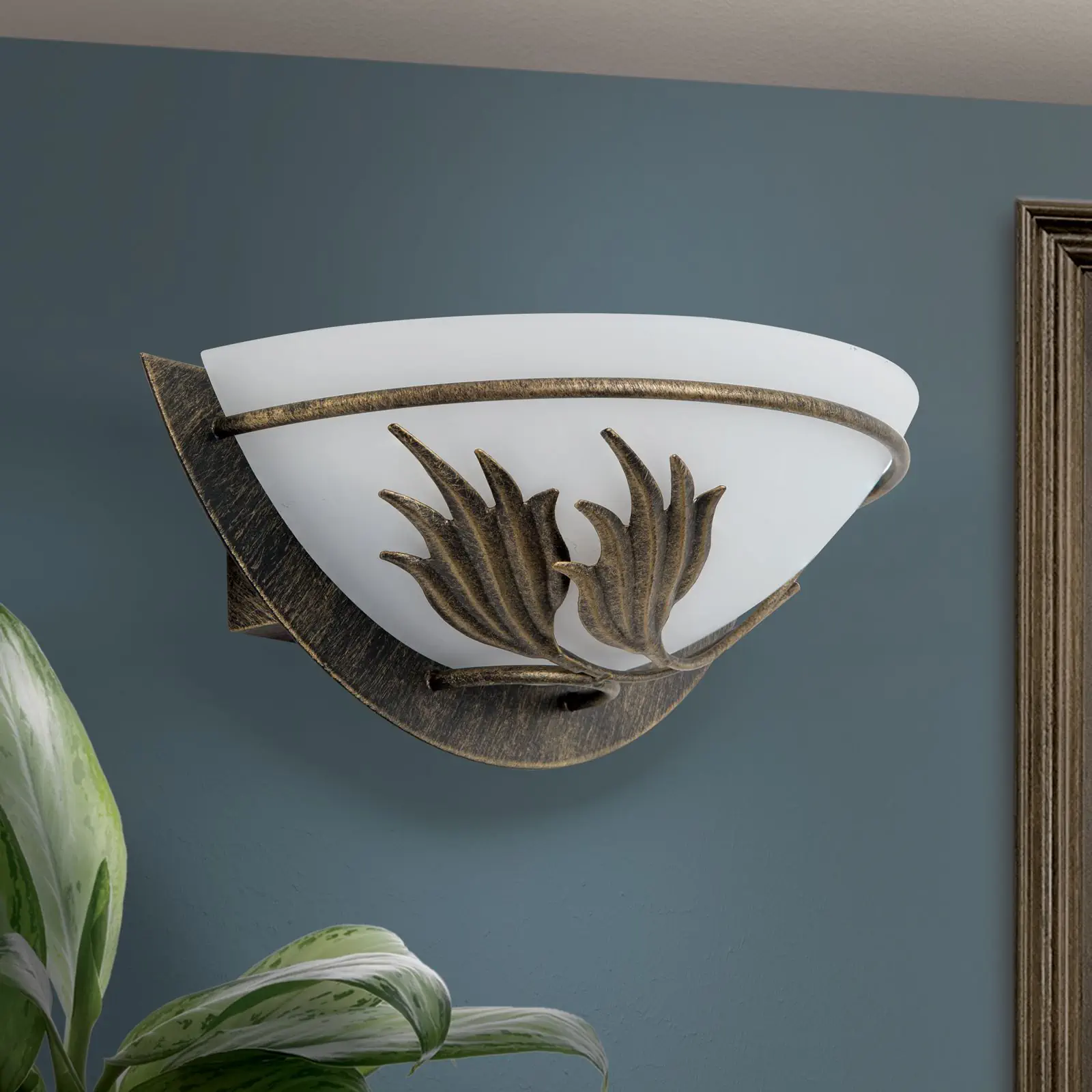 Zidna lampa FLEUR, sa jednim izvorom svetla, antik - 3