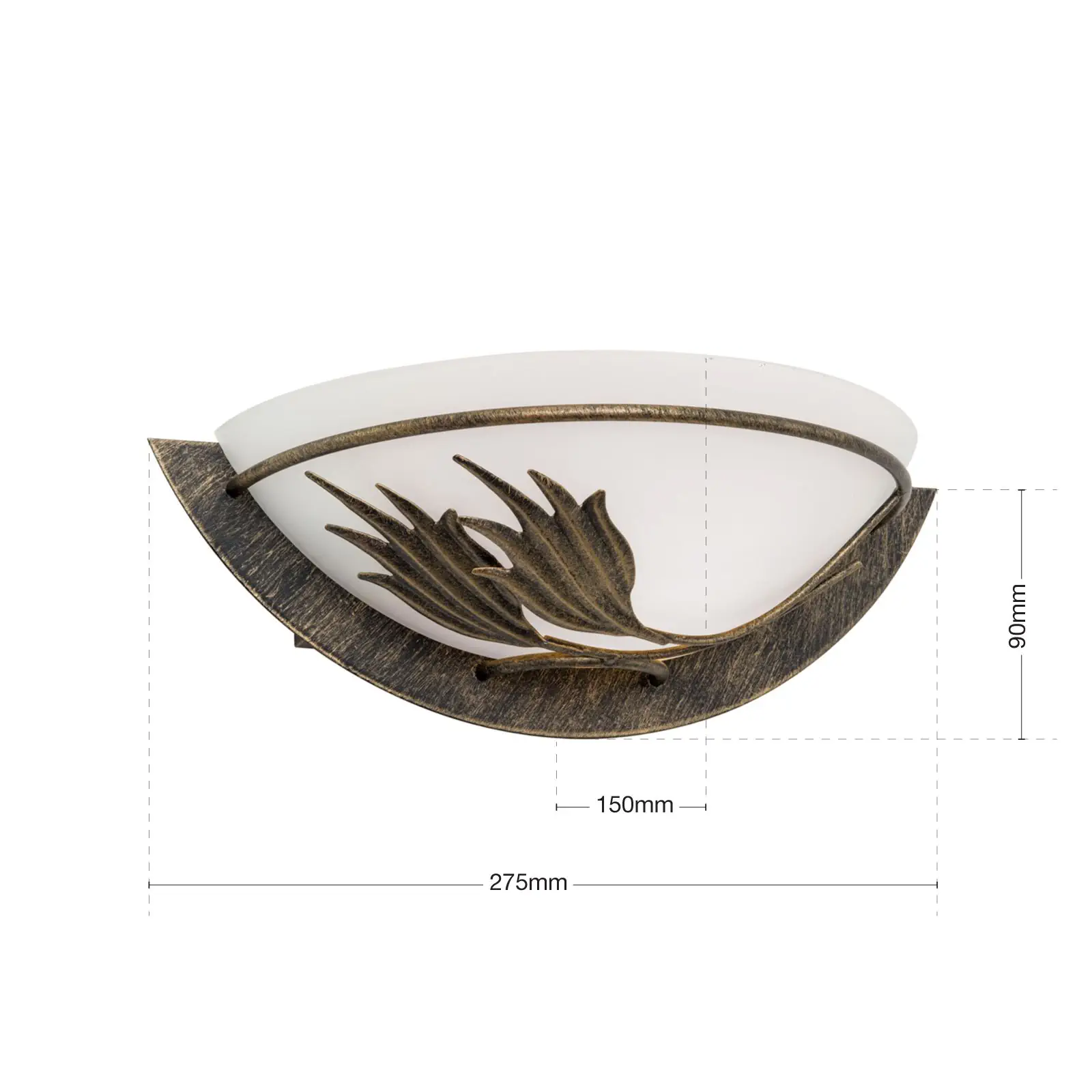 Zidna lampa FLEUR, sa jednim izvorom svetla, antik - 7