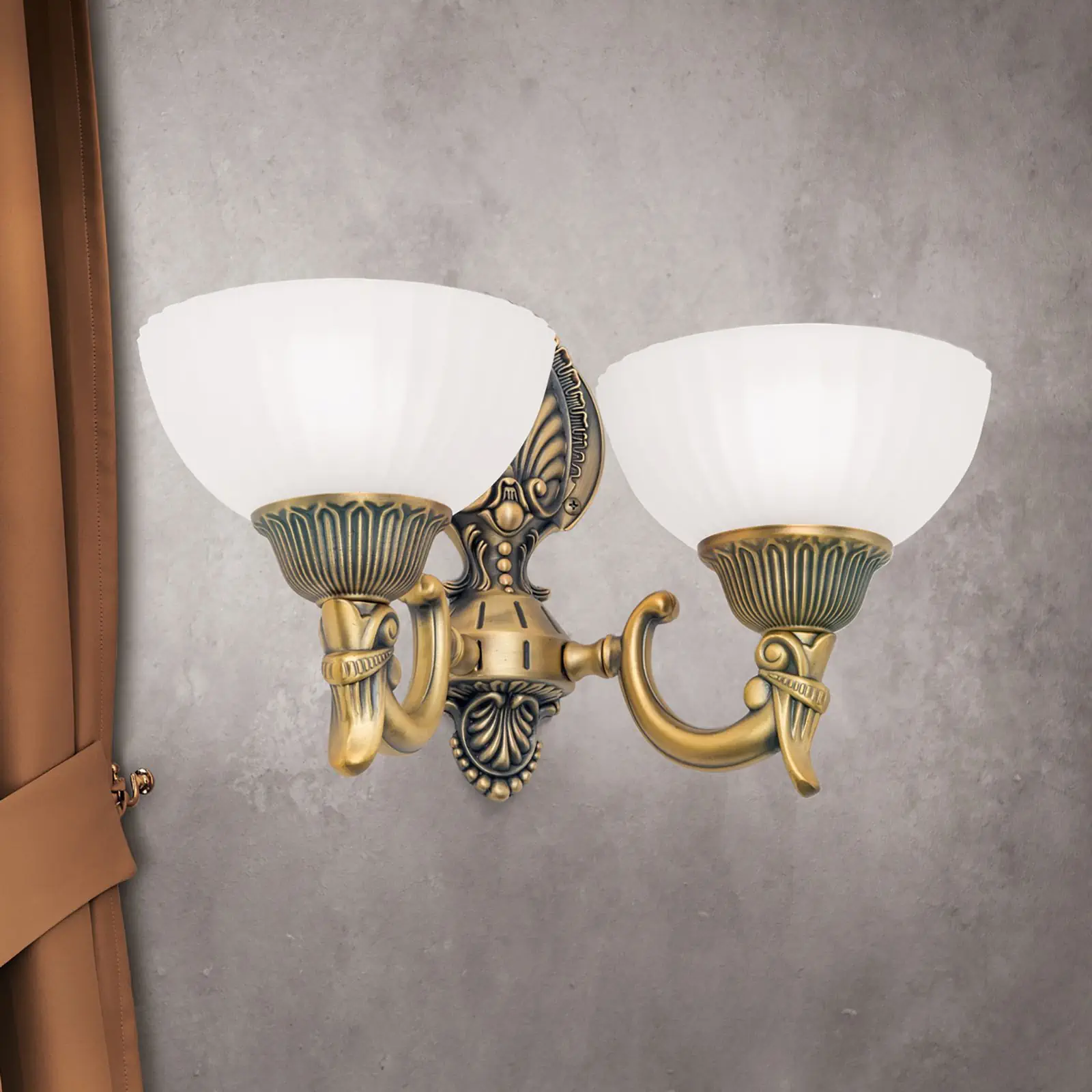 Zidna lampa ROCCA sa dva izvora svetla, bronza - 2