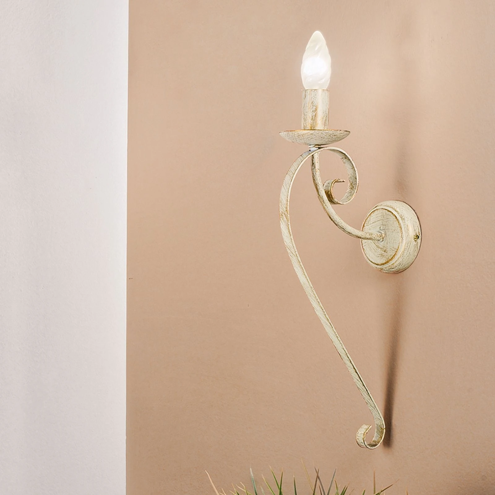 Zidna lampa TORCIA, sa jednim izvorom svetla, slonovača/zlato - 9